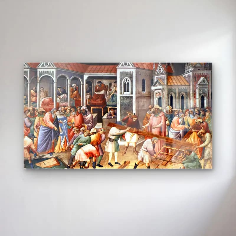 Agnolo Gaddi – Recovery of the Wood (left) from Which the True Cross is… cam tablo — Agnolo Gaddi – Recovery of the Wood (left) from Which the True Cross is… — vintage dini sahne