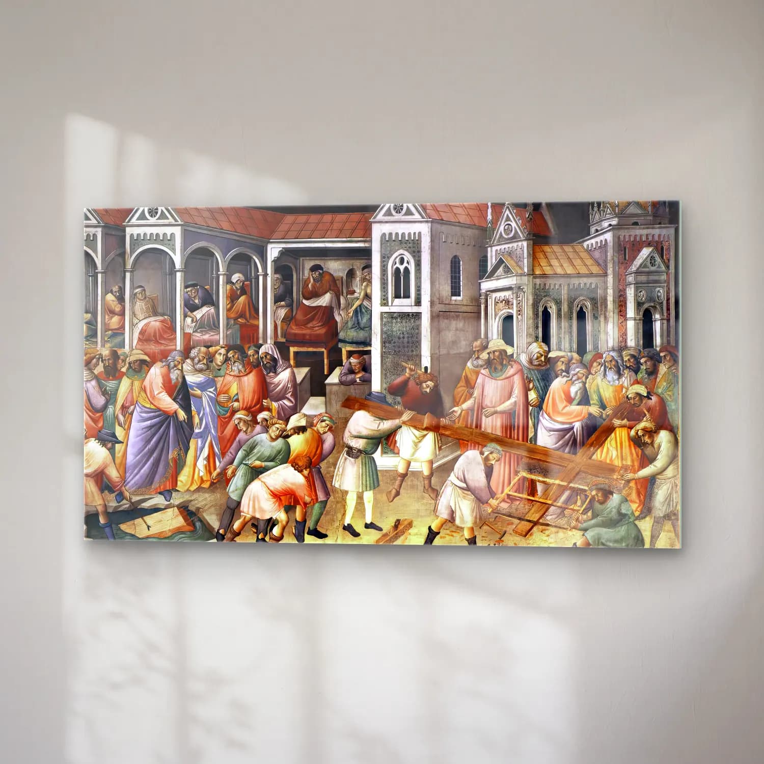 Agnolo Gaddi – Recovery of the Wood (left) from Which the True Cross is… cam tablo — sağ açıdan görünüm