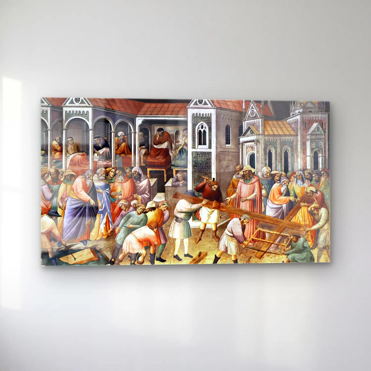 Agnolo Gaddi – Recovery of the Wood (left) from Which the True Cross is… cam tablo — sol açıdan görünüm