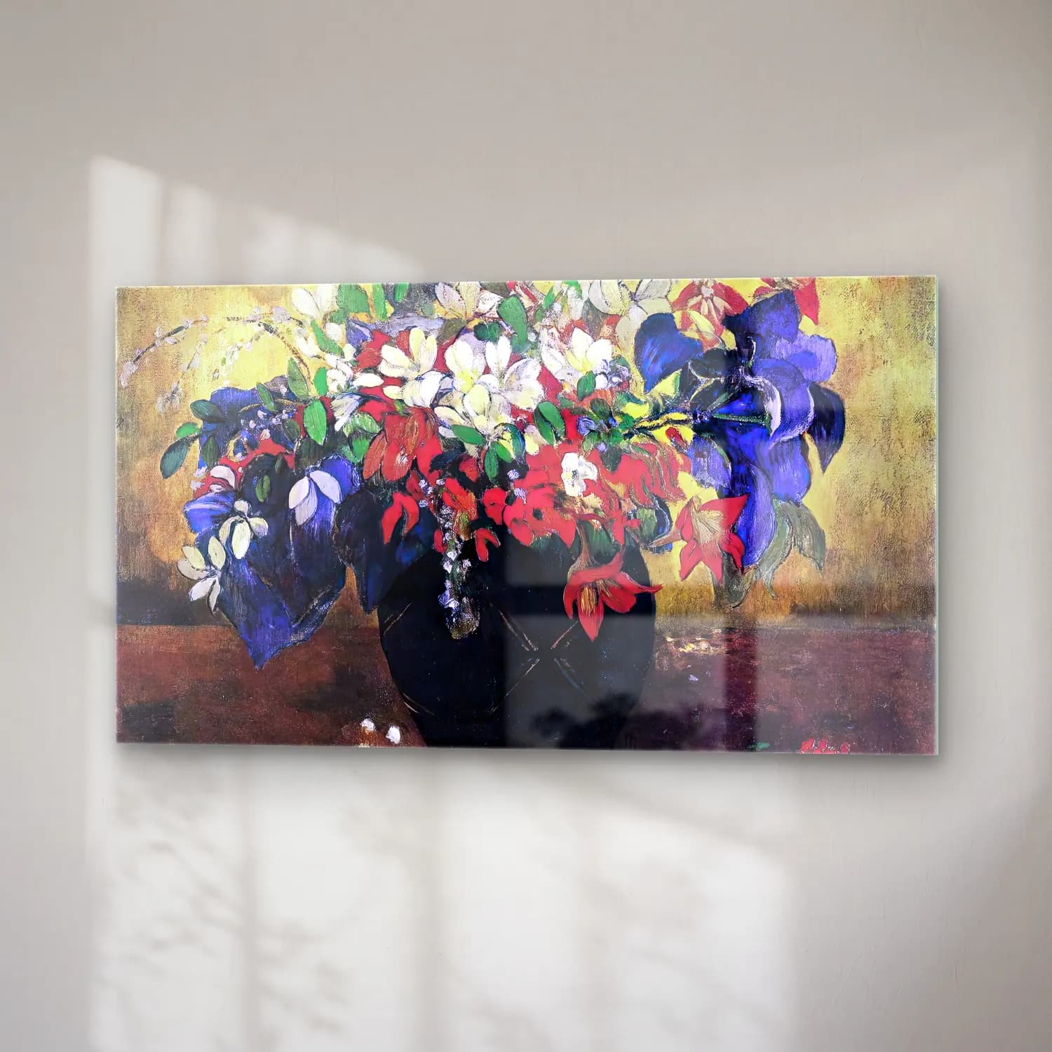 Paul Gauguin – A Vase of Flowers cam tablo — sağ açıdan görünüm