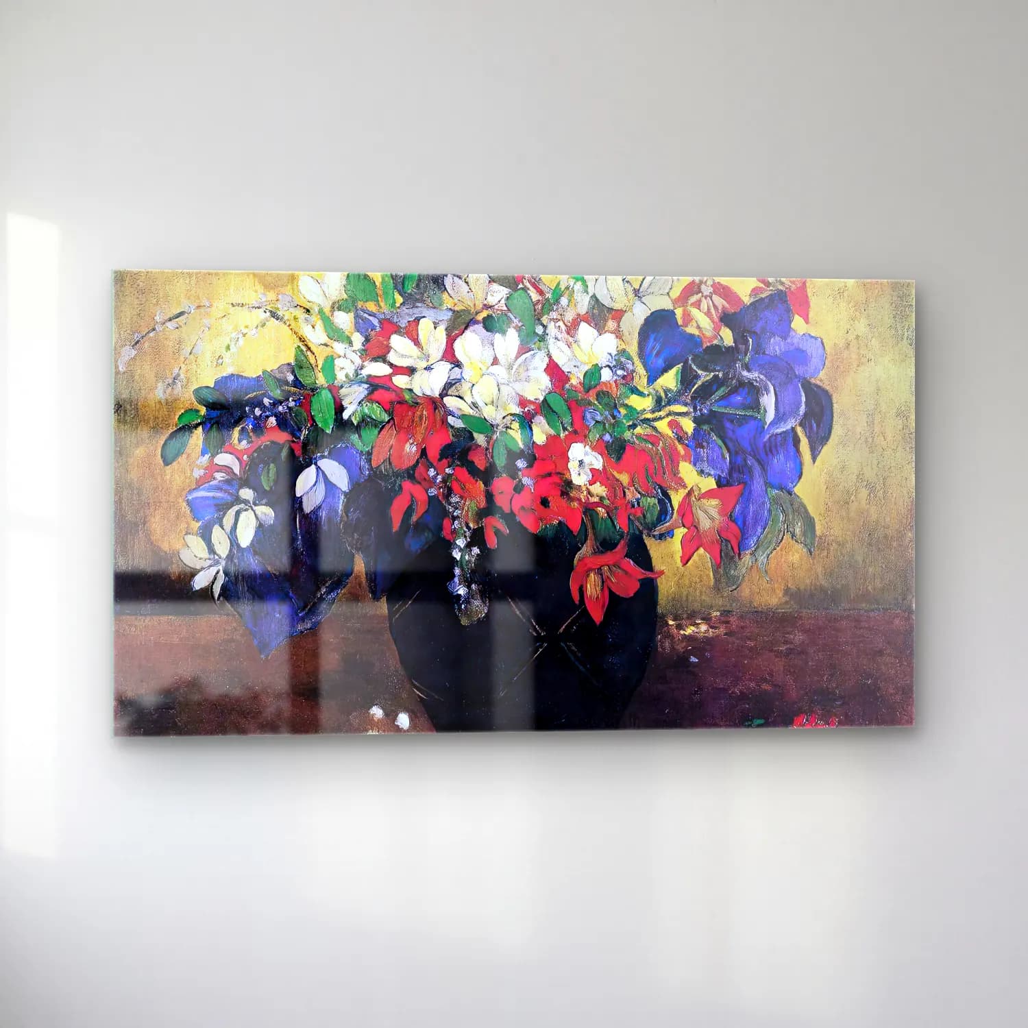 Paul Gauguin – A Vase of Flowers cam tablo — sol açıdan görünüm