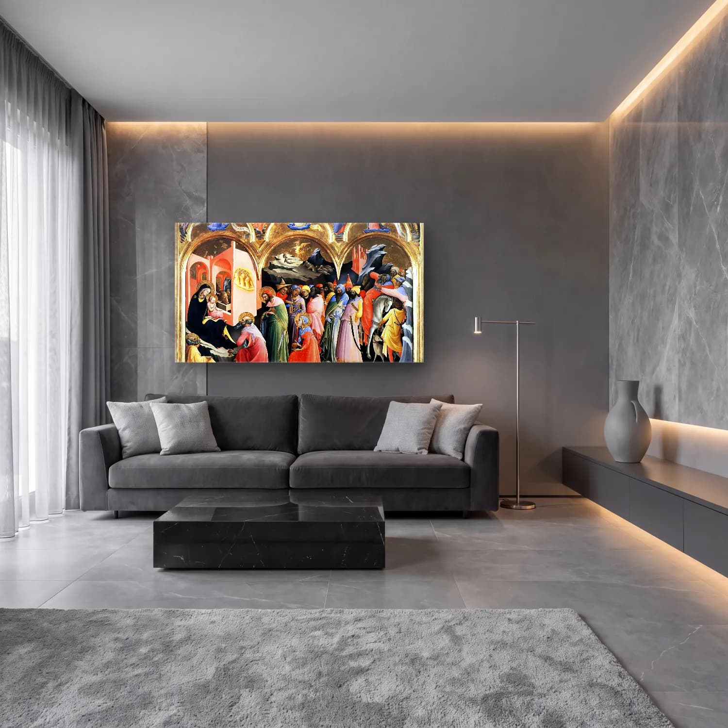 Lorenzo Monaco – Adoration of the Magi cam tablo — lüks salon duvarında