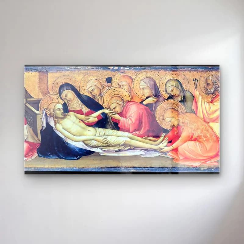 Lorenzo Monaco – Lamentation over the Dead Christ cam tablo — Lorenzo Monaco – Lamentation over the Dead Christ — yağlı boya dini sahne