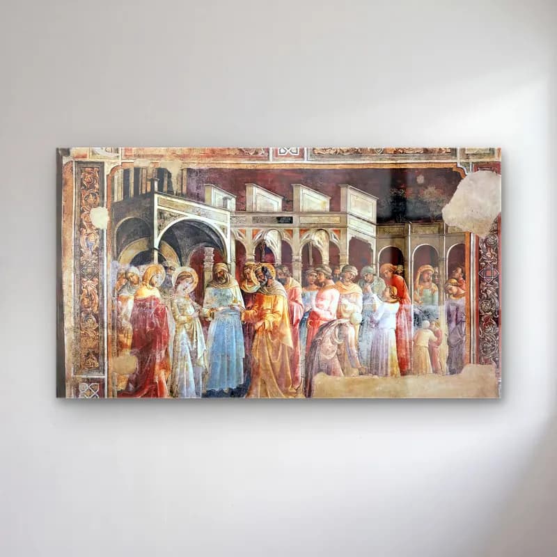 Lorenzo Monaco – Marriage of the Virgin cam tablo — Lorenzo Monaco – Marriage of the Virgin — pastel dini sahne