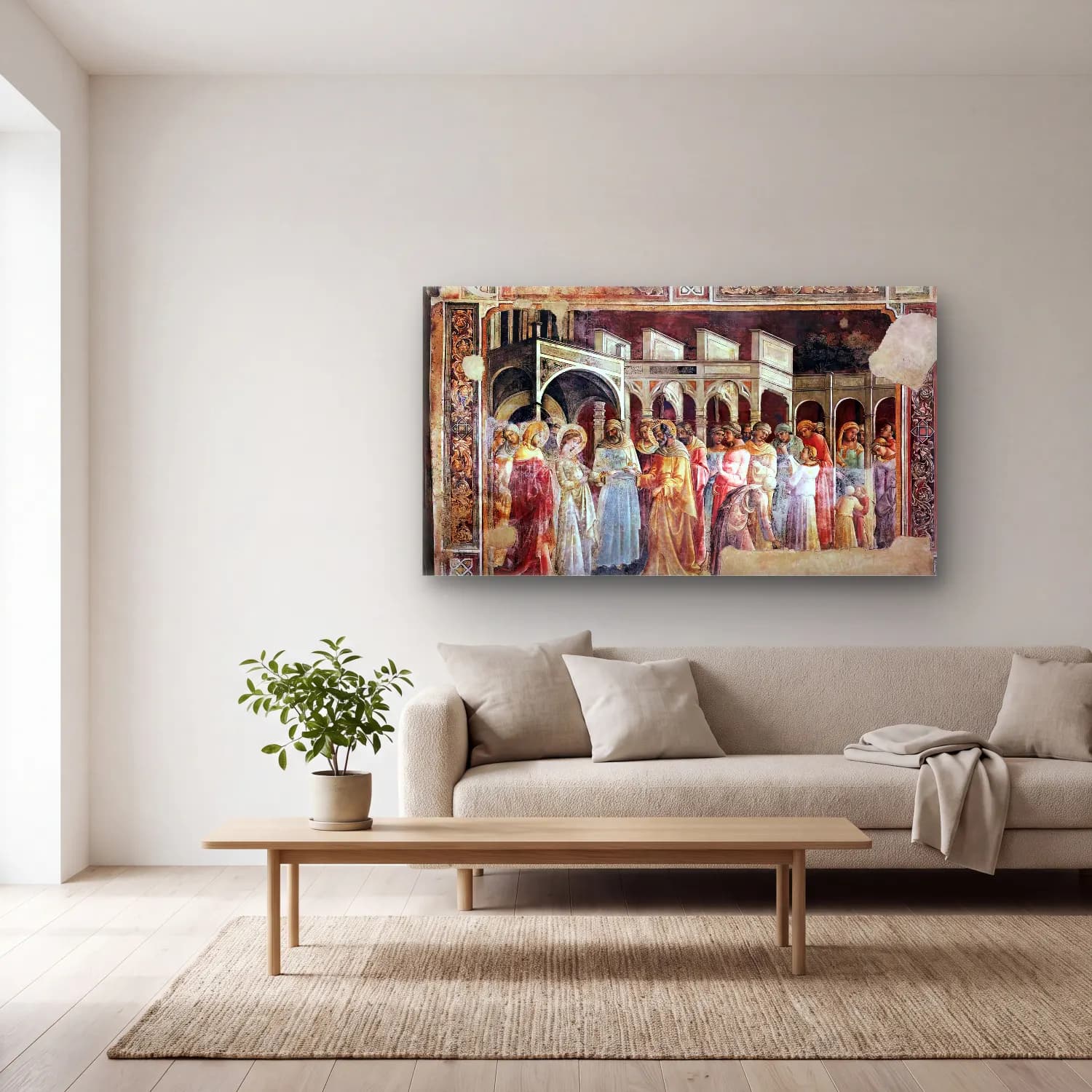 Lorenzo Monaco – Marriage of the Virgin cam tablo — açık renk salonda