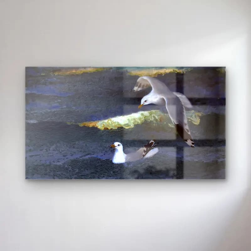 Bruno Liljefors – Gulls cam tablo — Bruno Liljefors – Gulls — yağlı boya ördekler