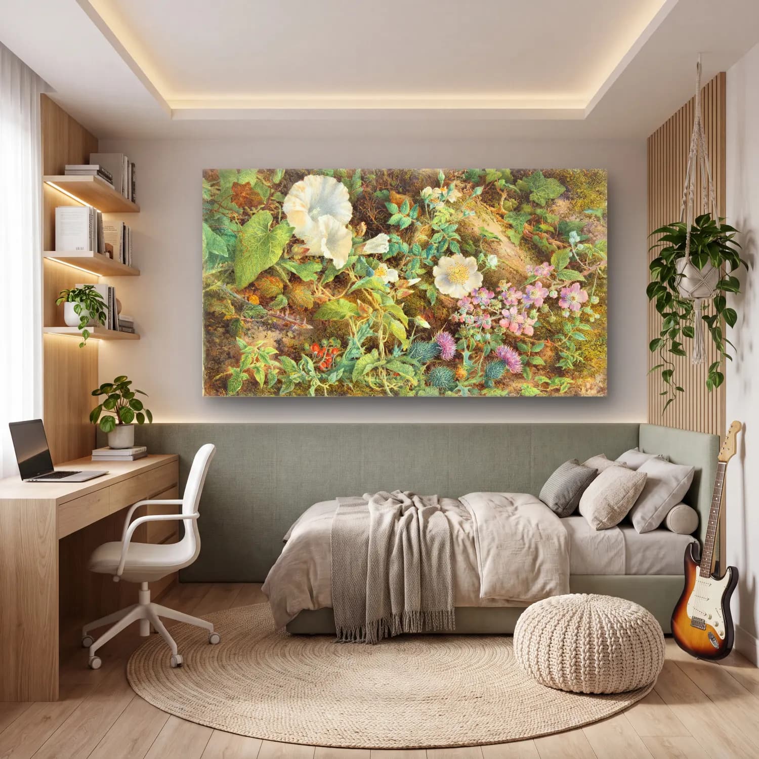 William Henry Hunt – Flower Study cam tablo — genç odasında