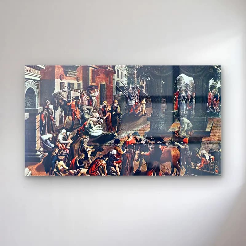 Pieter Aertsen – Apostles Peter and John cam tablo — Pieter Aertsen – Apostles Peter and John — vintage savaş sahnesi