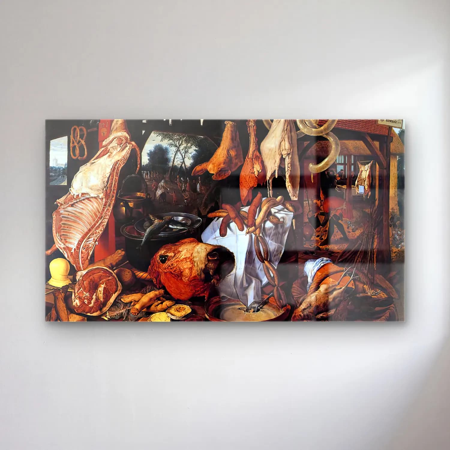 Pieter Aertsen – Butcher s Stall cam tablo — Pieter Aertsen – Butcher s Stall — yağlı boya ekmek ve pastalar
