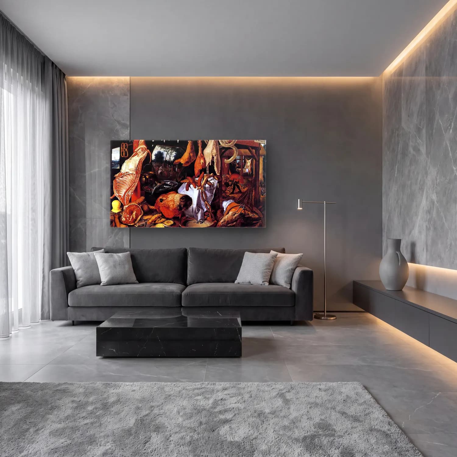 Pieter Aertsen – Butcher s Stall cam tablo — lüks salon duvarında