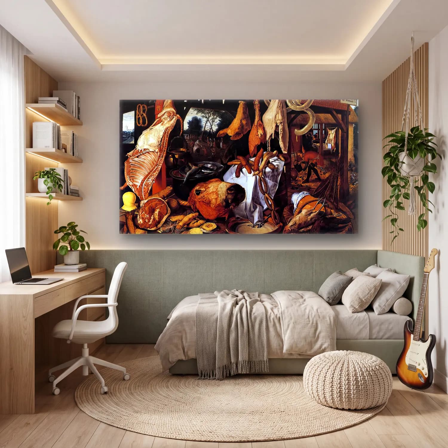 Pieter Aertsen – Butcher s Stall cam tablo — genç odasında