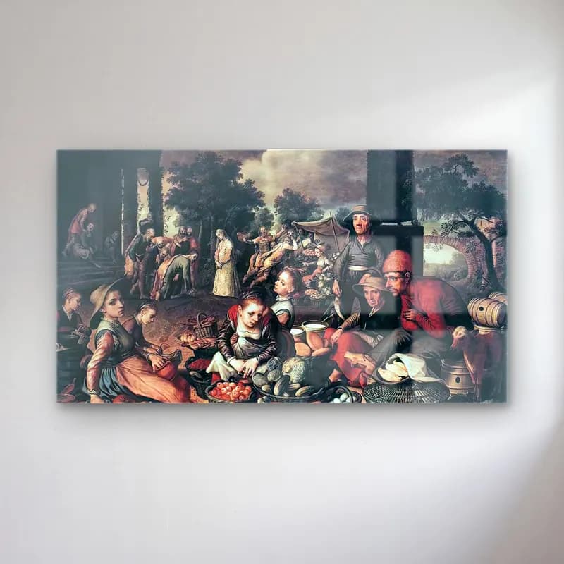 Pieter Aertsen – Christ and the Adulteress cam tablo — Pieter Aertsen – Christ and the Adulteress — vintage çiçek pazarı