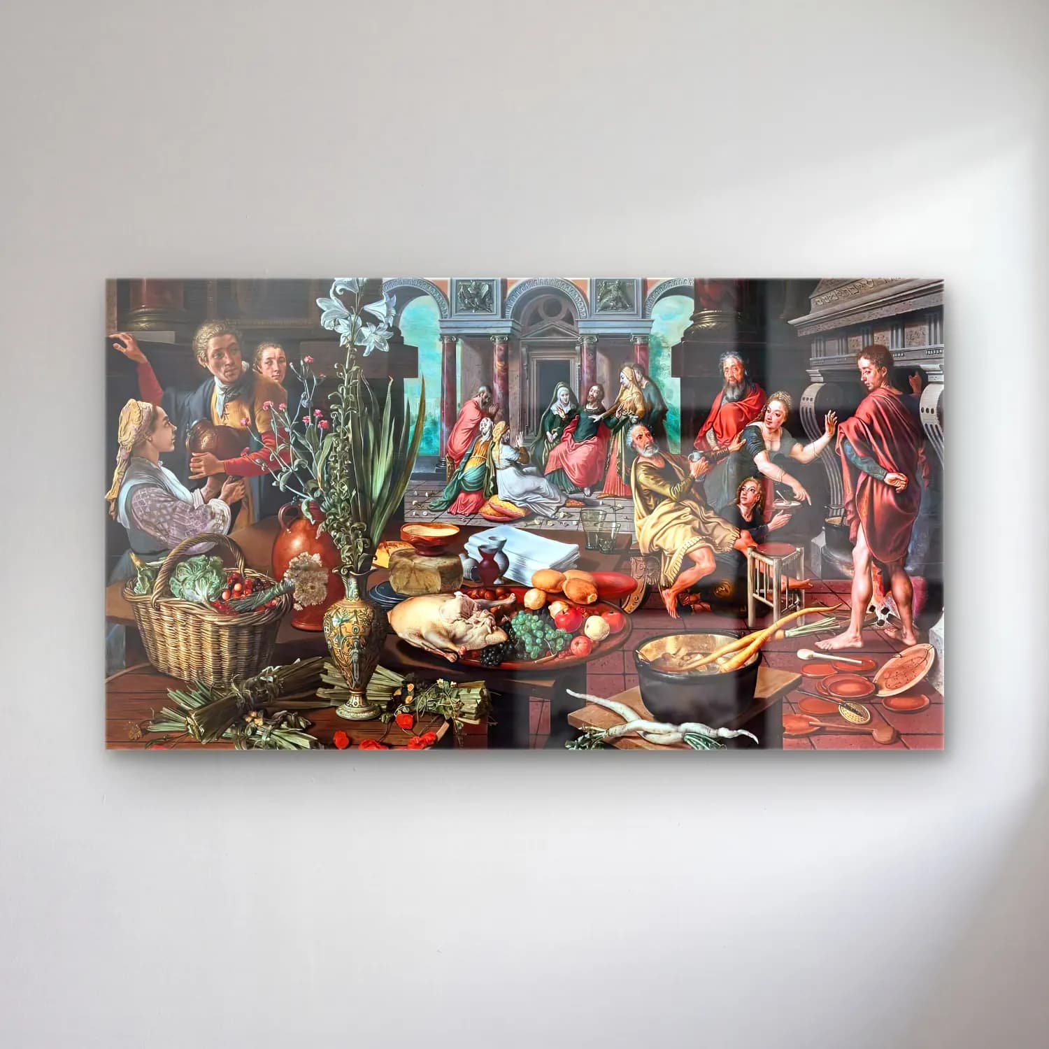 Pieter Aertsen – Christ in the House of Martha and Mary cam tablo — Pieter Aertsen – Christ in the House of Martha and Mary — yağlı boya dini sahne