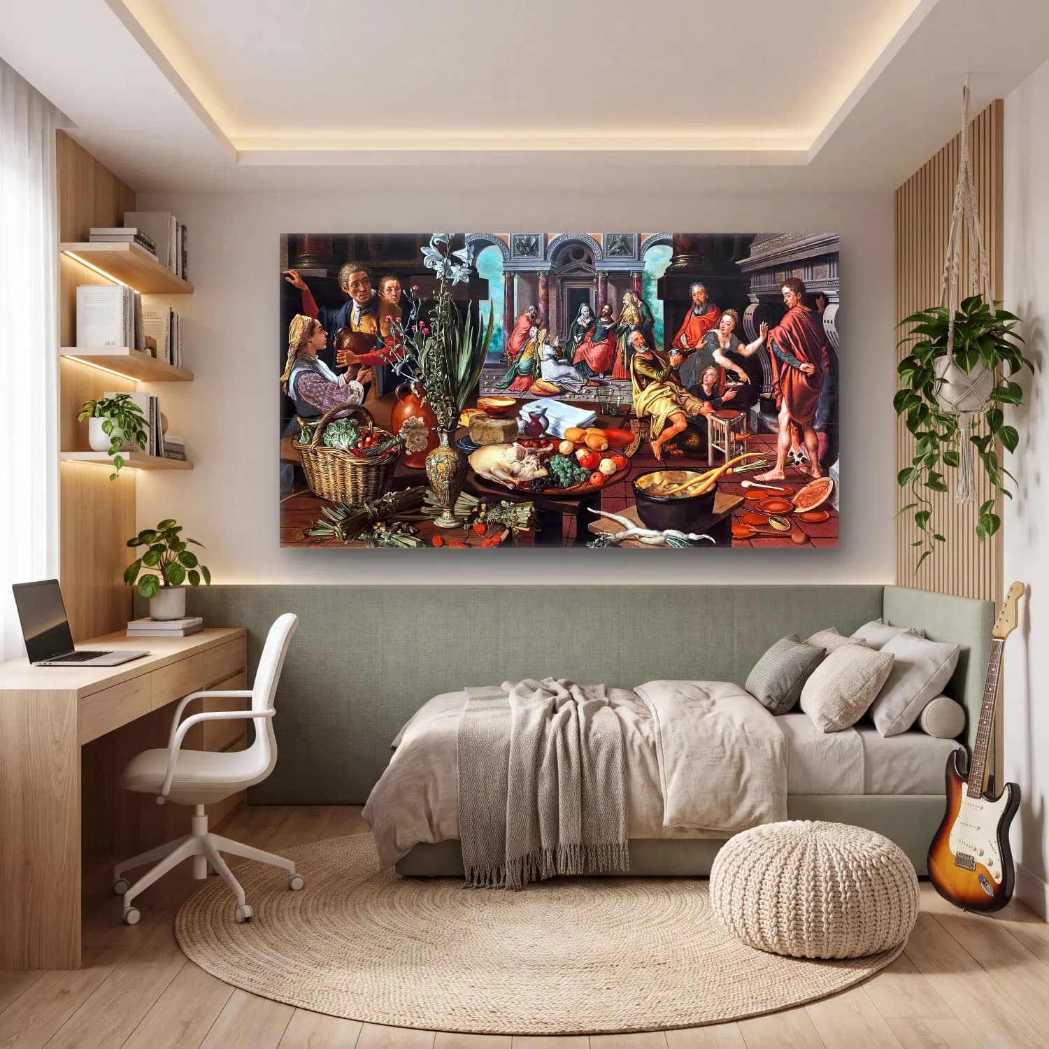 Pieter Aertsen – Christ in the House of Martha and Mary cam tablo — genç odasında