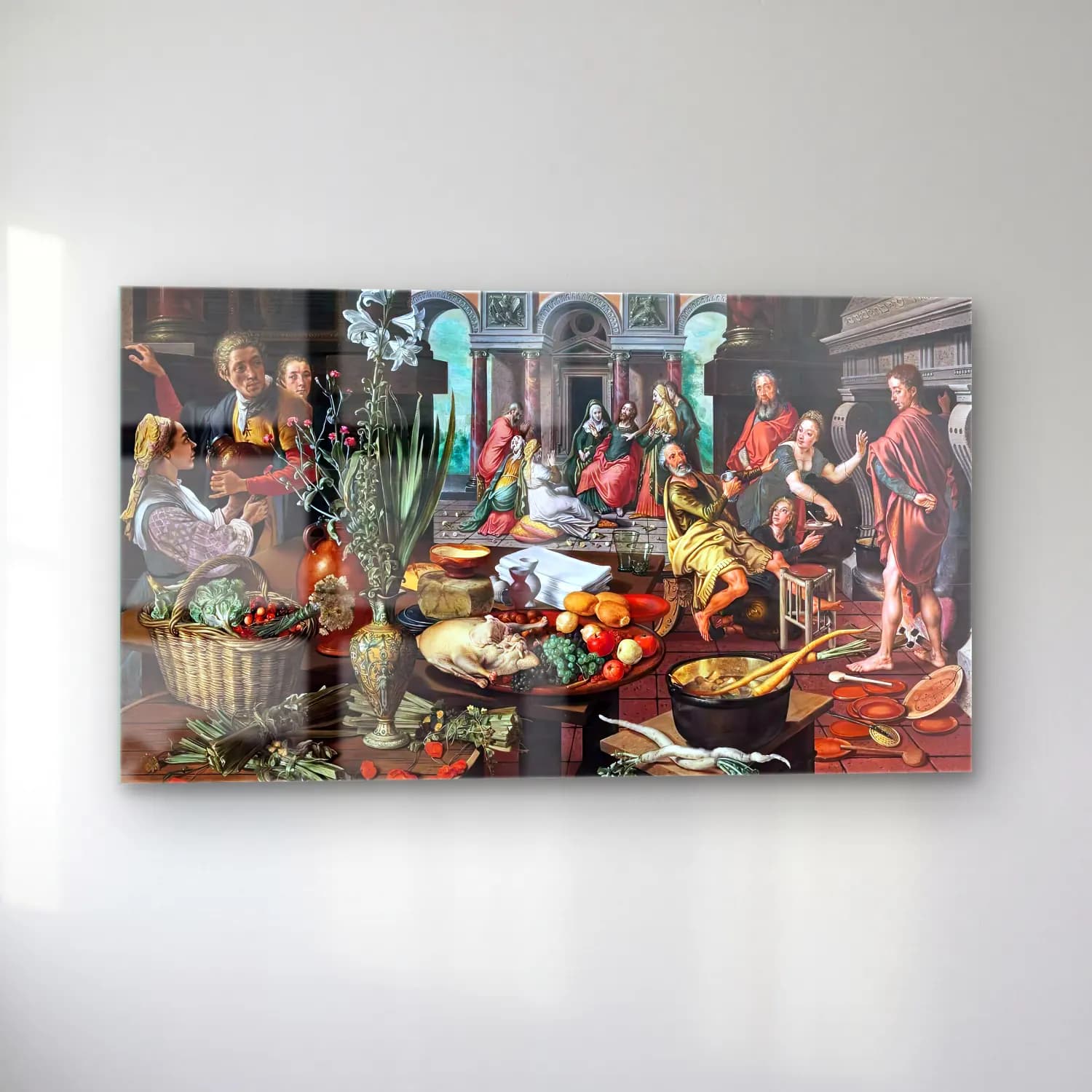 Pieter Aertsen – Christ in the House of Martha and Mary cam tablo — sol açıdan görünüm