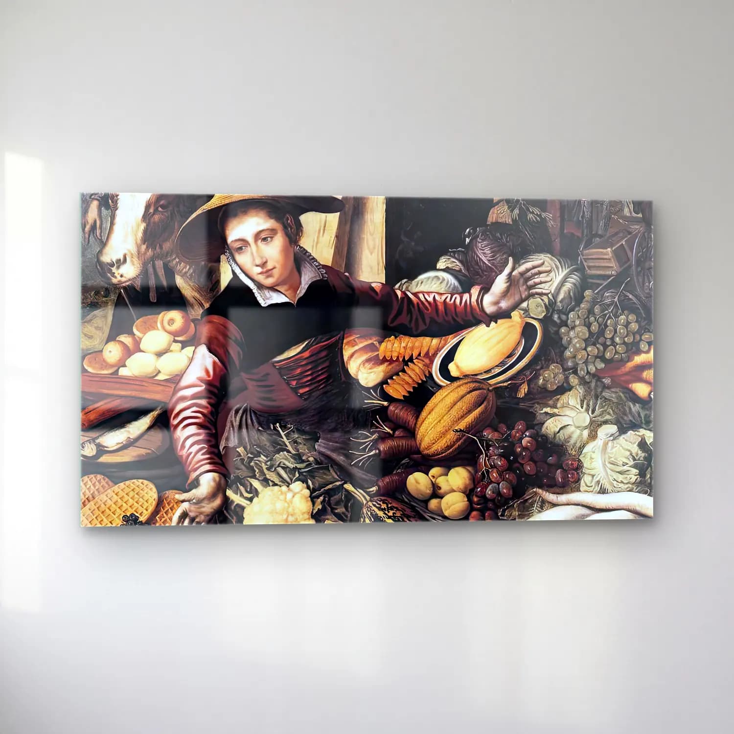 Pieter Aertsen – Market Woman with Vegetable Stall cam tablo — sol açıdan görünüm