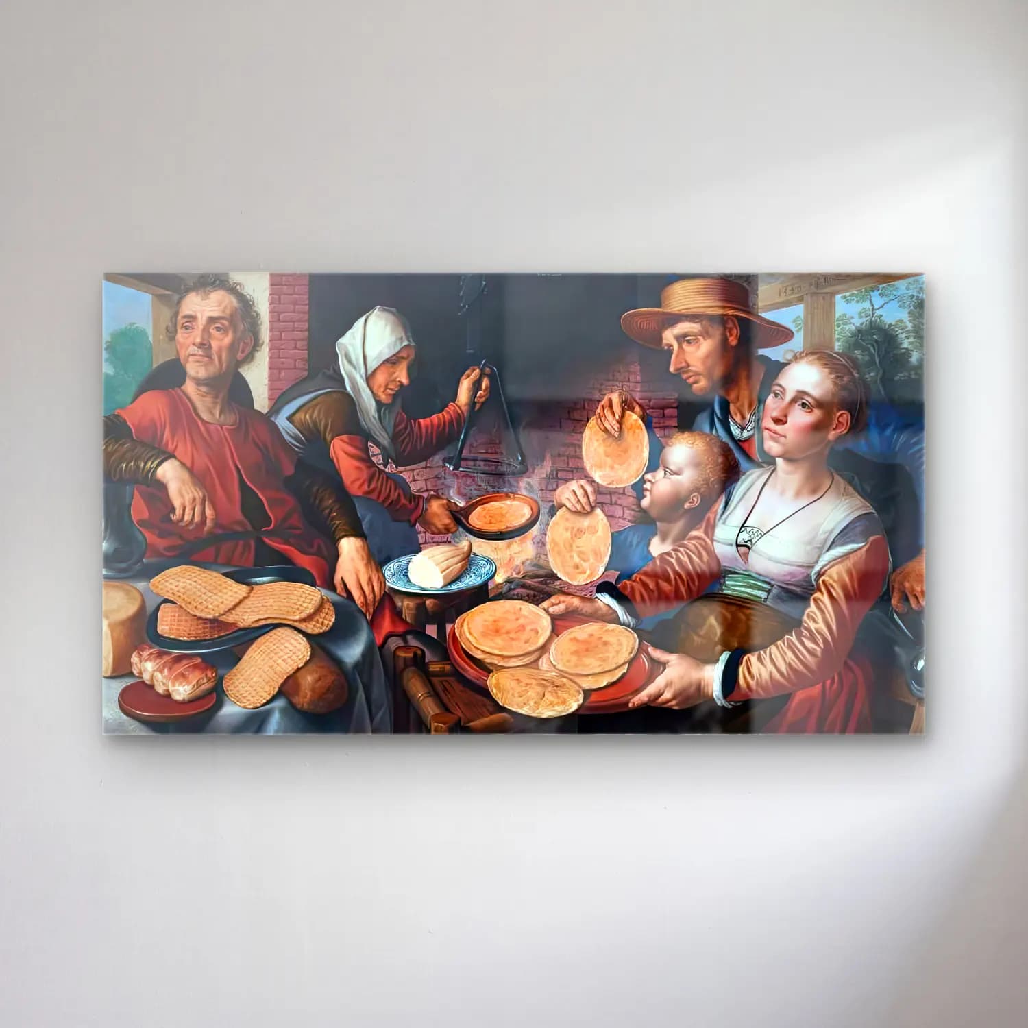 Pieter Aertsen – The Pancake Bakery cam tablo — Pieter Aertsen – The Pancake Bakery — yağlı boya ekmek ve pastalar