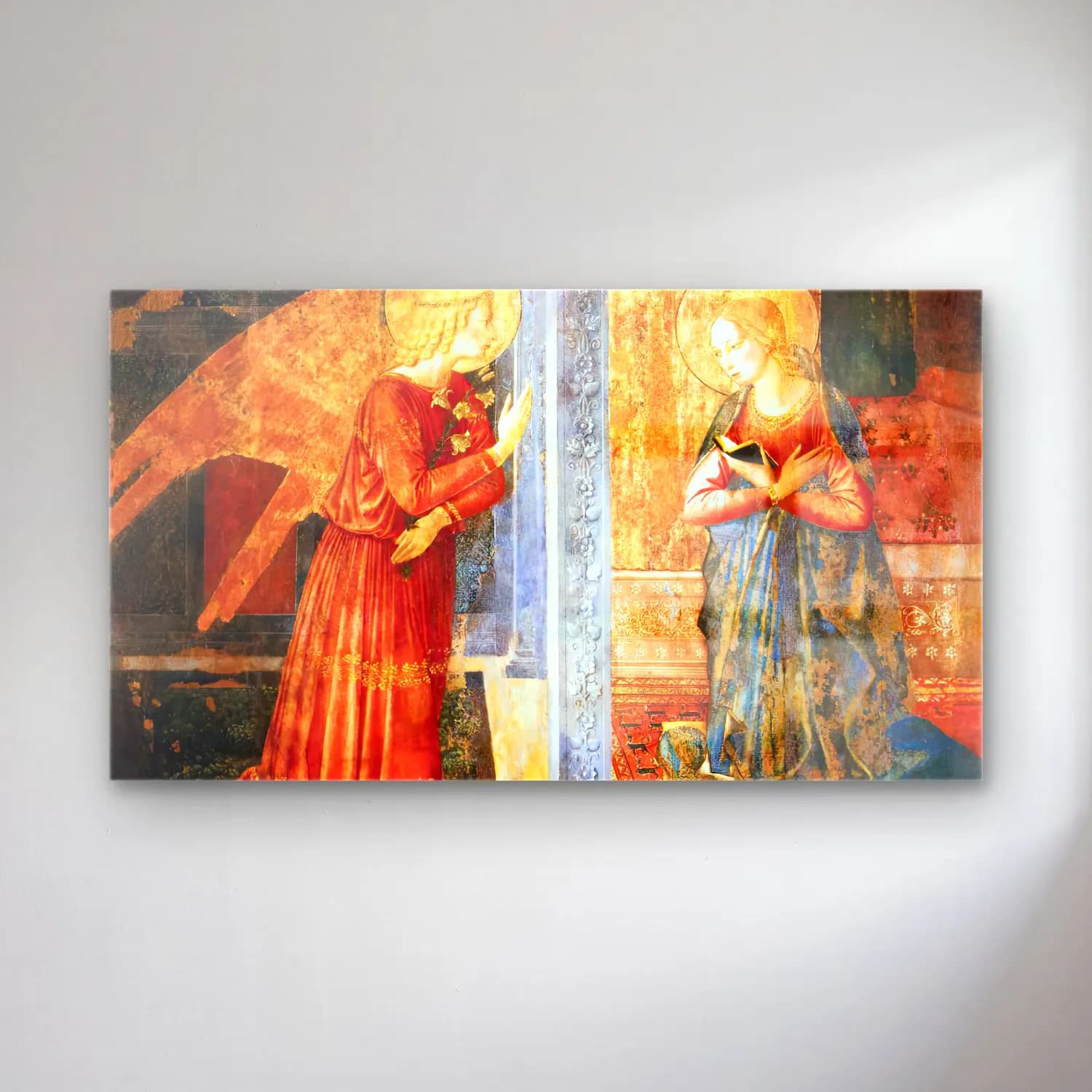 Benozzo Gozzoli – San Domenico Annunciation cam tablo — Benozzo Gozzoli – San Domenico Annunciation — empresyonist dini sahne