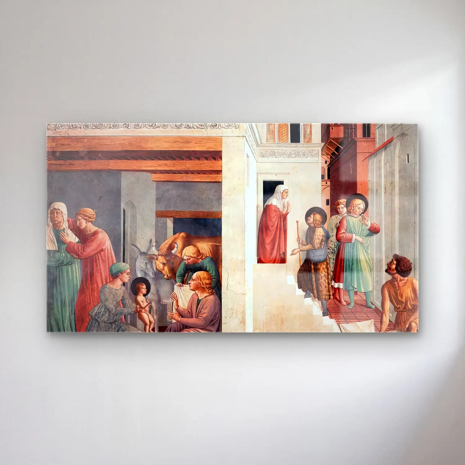 Benozzo Gozzoli – Scenes from the Life of St Francis (Scene 1, north wall) cam tablo — Benozzo Gozzoli – Scenes from the Life of St Francis (Scene 1, north wall) — suluboya dini sahne