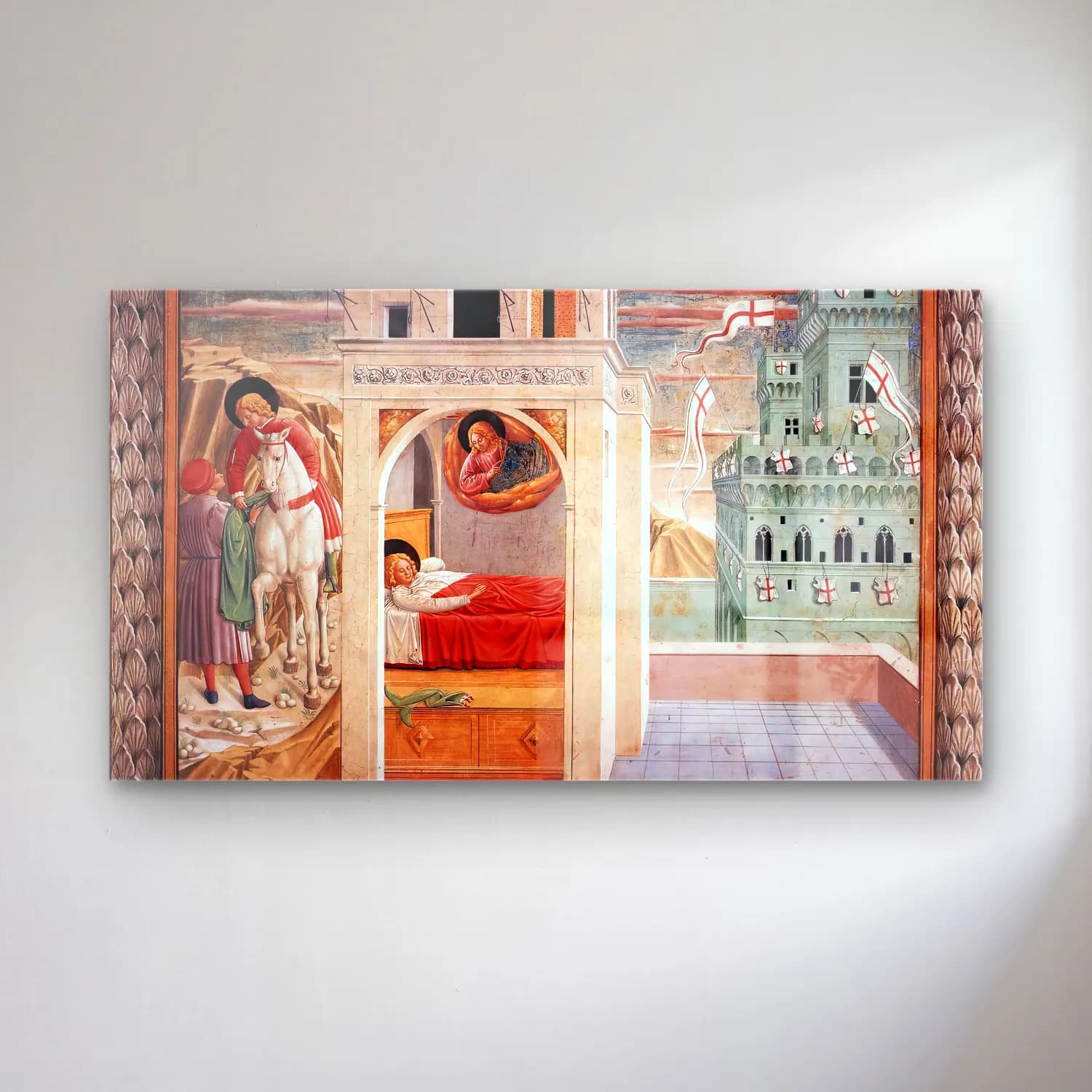 Benozzo Gozzoli – Scenes from the Life of St Francis (Scene 2, north wall) cam tablo — Benozzo Gozzoli – Scenes from the Life of St Francis (Scene 2, north wall) — vintage dini sahne