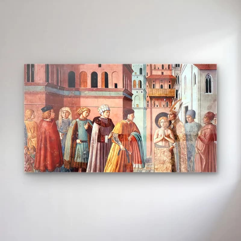 Benozzo Gozzoli – Scenes from the Life of St Francis (Scene 3, south wall) cam tablo — Benozzo Gozzoli – Scenes from the Life of St Francis (Scene 3, south wall) — vintage dini sahne