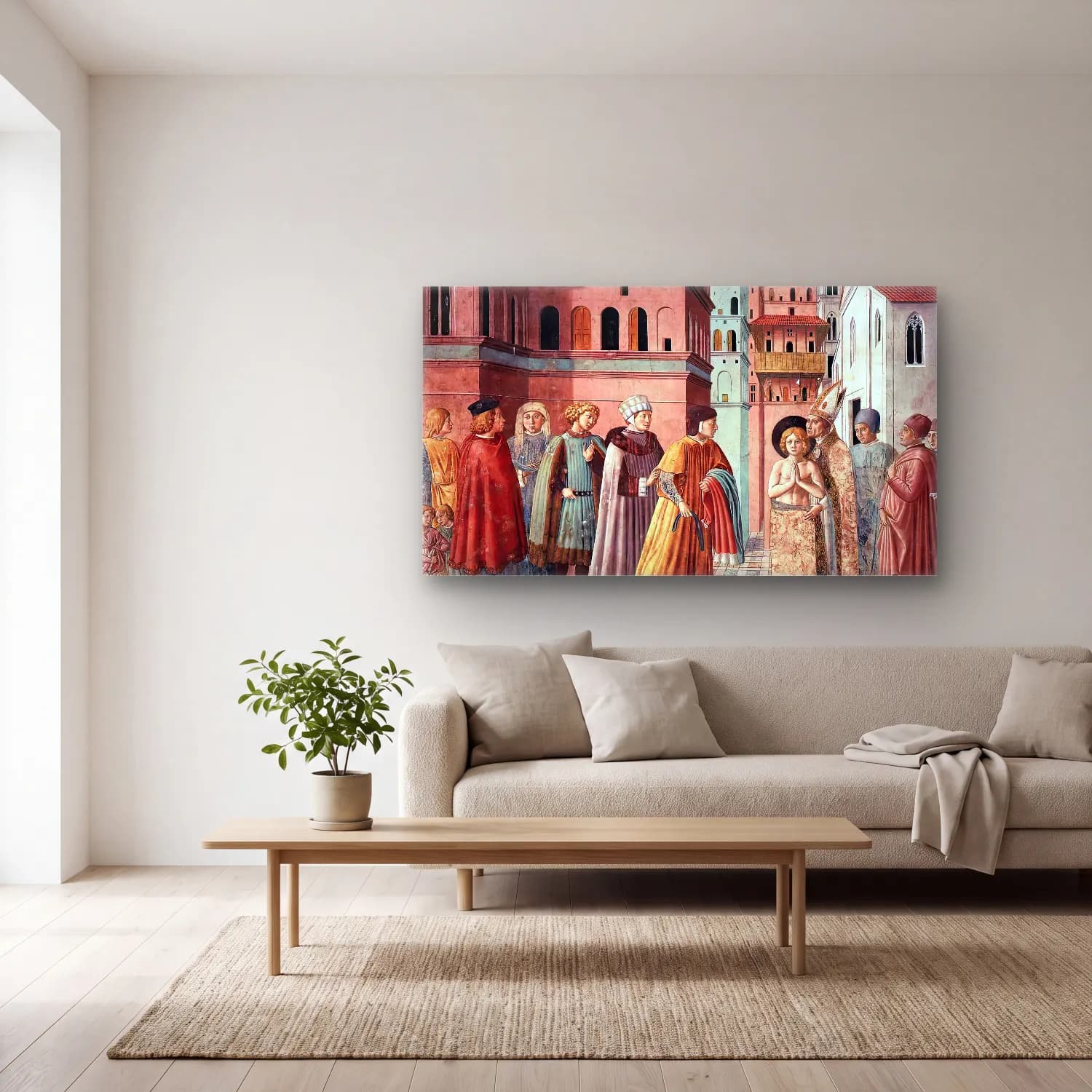 Benozzo Gozzoli – Scenes from the Life of St Francis (Scene 3, south wall) cam tablo — açık renk salonda