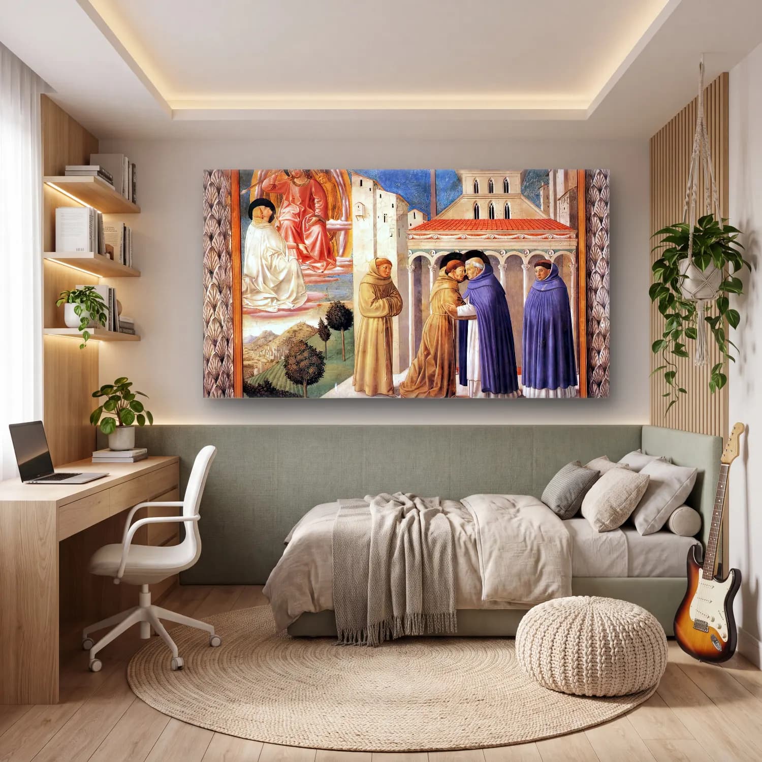 Benozzo Gozzoli – Scenes from the Life of St Francis (Scene 4, south wall) cam tablo — genç odasında