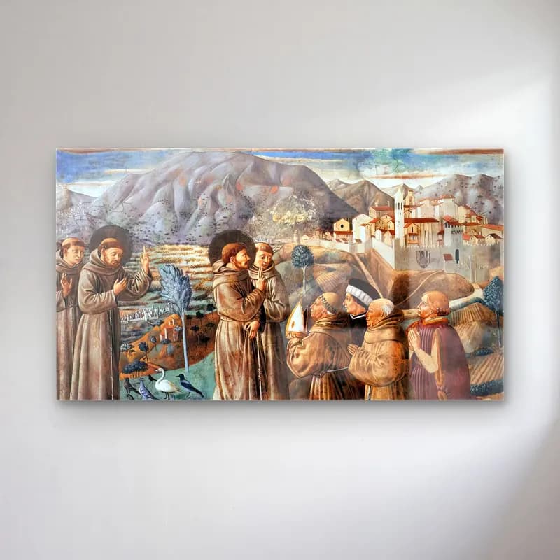 Benozzo Gozzoli – Scenes from the Life of St Francis (Scene 7, south wall) cam tablo — Benozzo Gozzoli – Scenes from the Life of St Francis (Scene 7, south wall) — vintage dini sahne