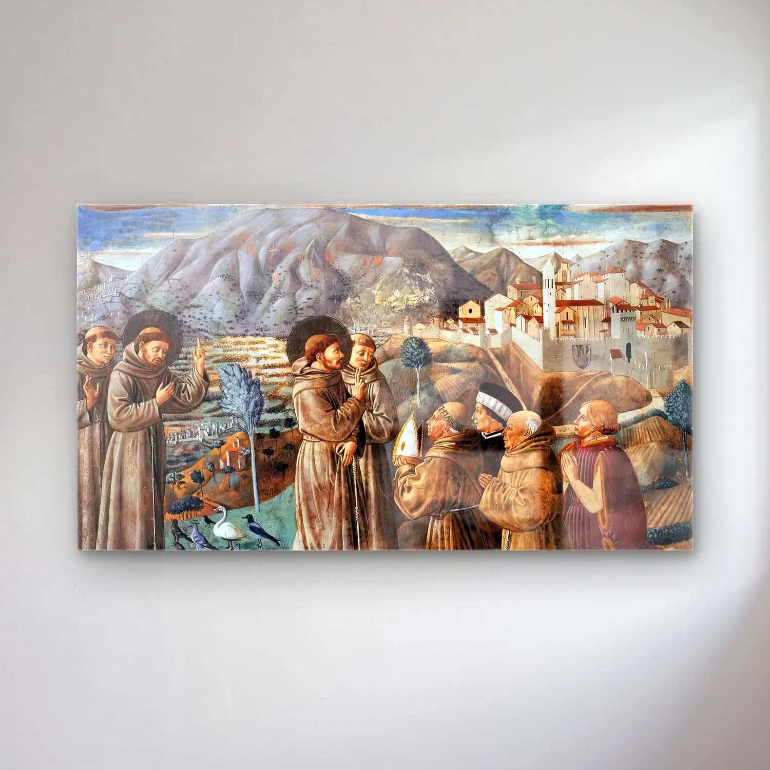 Benozzo Gozzoli – Scenes from the Life of St Francis (Scene 7, south wall) cam tablo — Benozzo Gozzoli – Scenes from the Life of St Francis (Scene 7, south wall) — vintage dini sahne