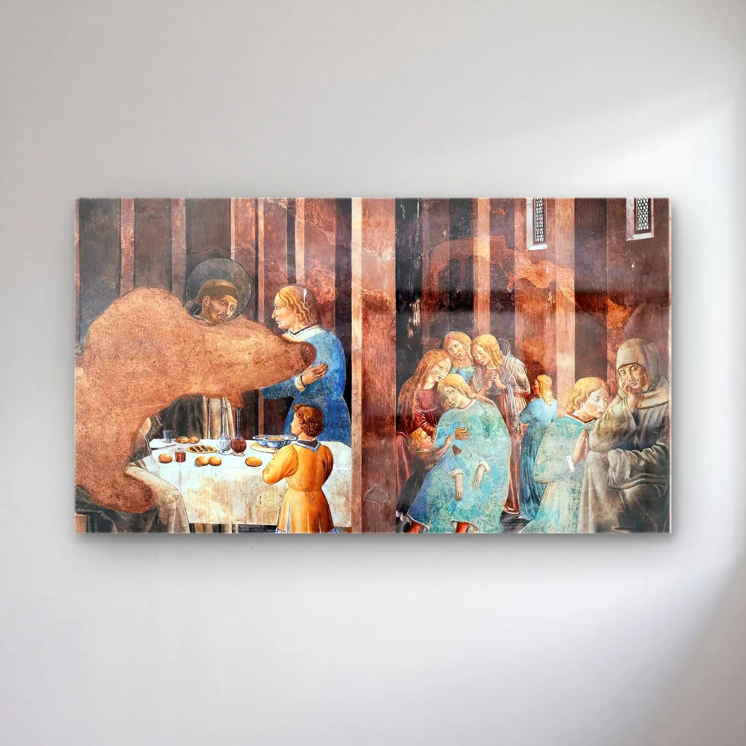 Benozzo Gozzoli – Scenes from the Life of St Francis (Scene 8, south wall) cam tablo — Benozzo Gozzoli – Scenes from the Life of St Francis (Scene 8, south wall) — empresyonist dini sahne