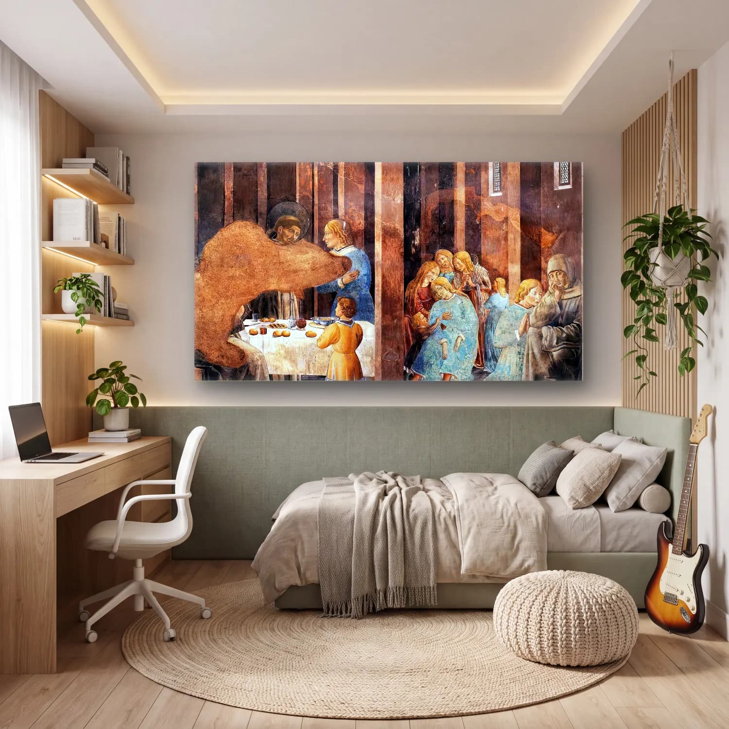 Benozzo Gozzoli – Scenes from the Life of St Francis (Scene 8, south wall) cam tablo — genç odasında