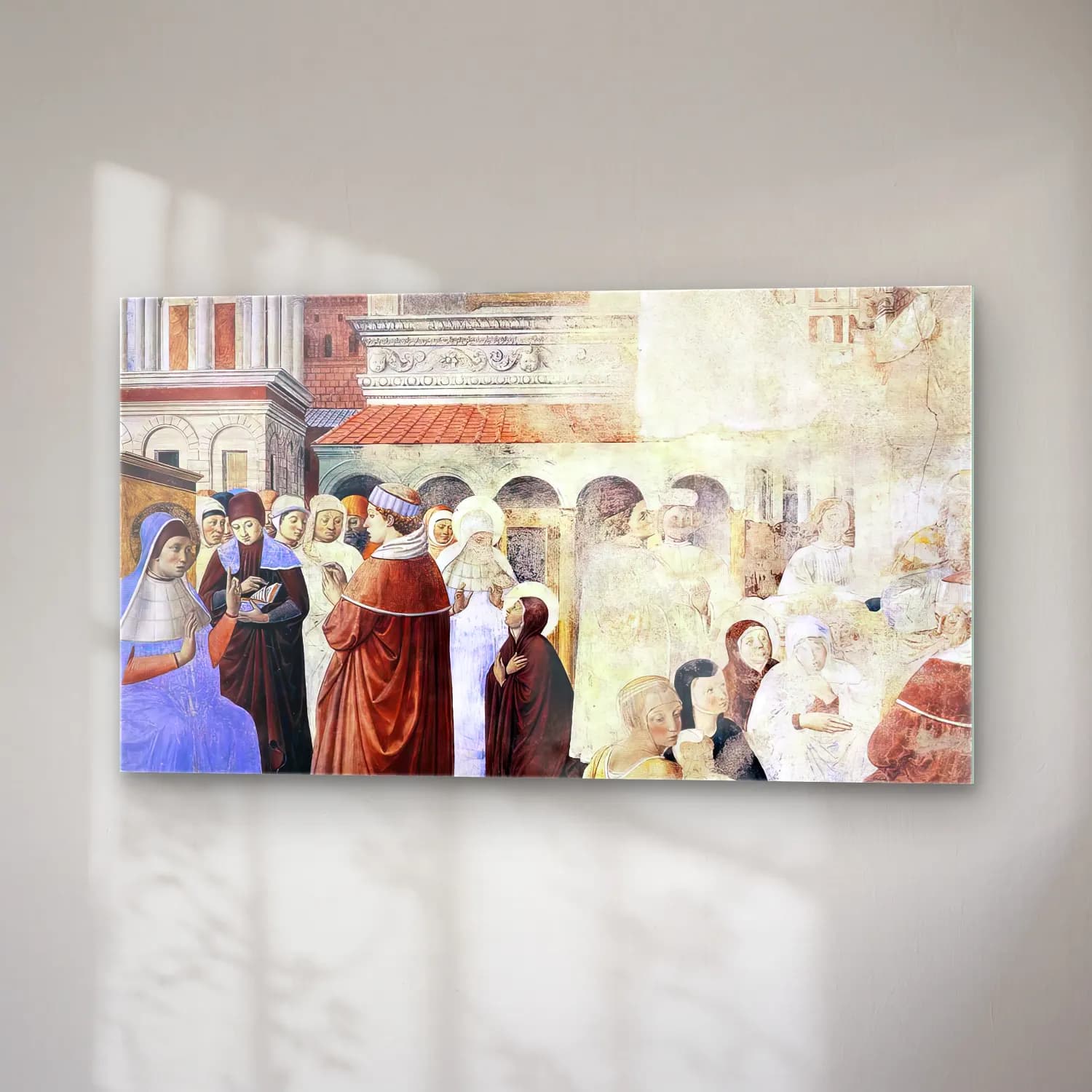 Benozzo Gozzoli – Scenes with St Ambrose (scene 9, north wall) cam tablo — sağ açıdan görünüm