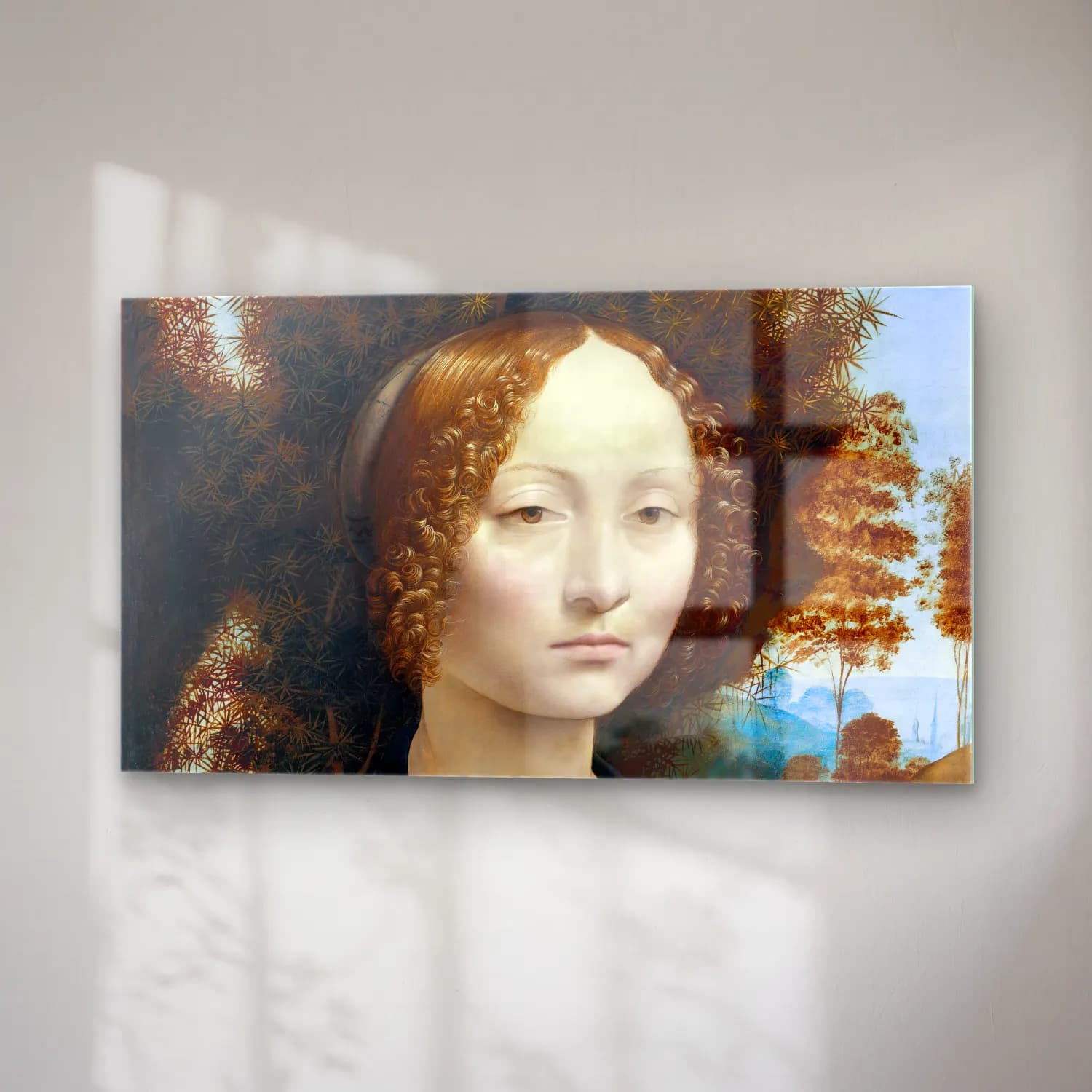 Leonardo da Vinci – Ginevra de Benci cam tablo — sağ açıdan görünüm