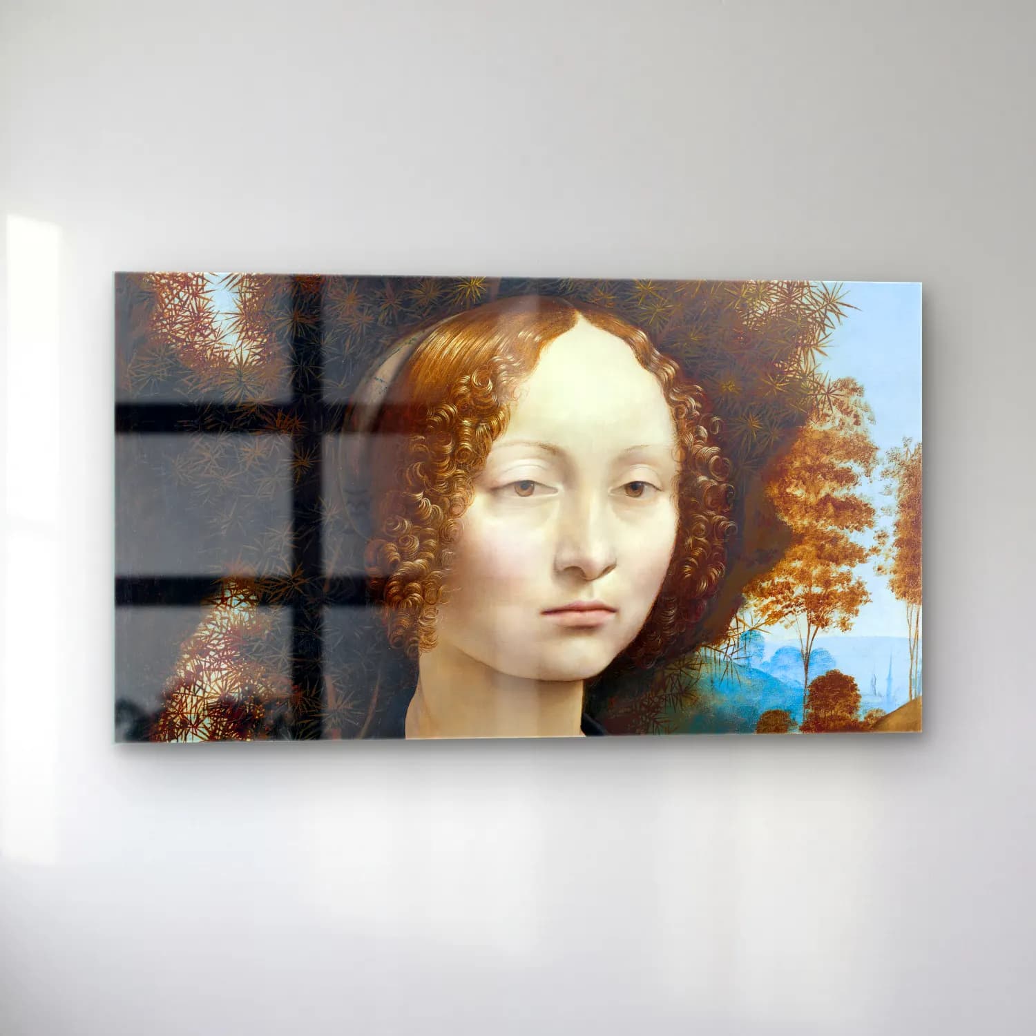 Leonardo da Vinci – Ginevra de Benci cam tablo — sol açıdan görünüm