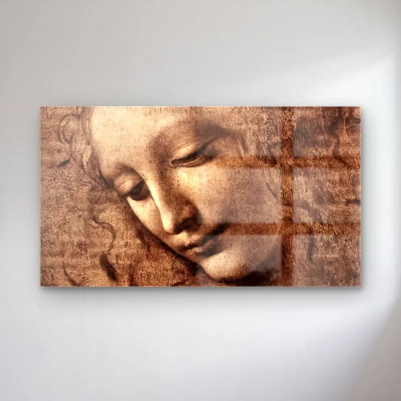 Leonardo da Vinci – La Scapigliata cam tablo — Leonardo da Vinci – La Scapigliata — karakalem melek