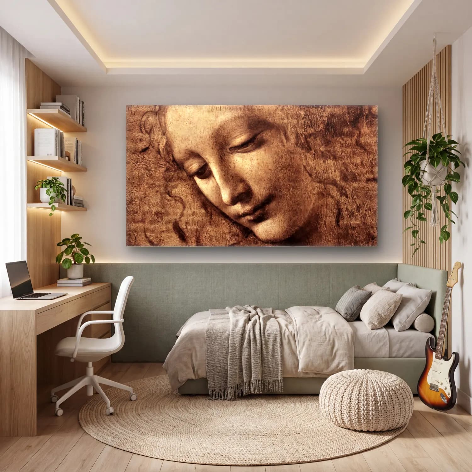 Leonardo da Vinci – La Scapigliata cam tablo — genç odasında