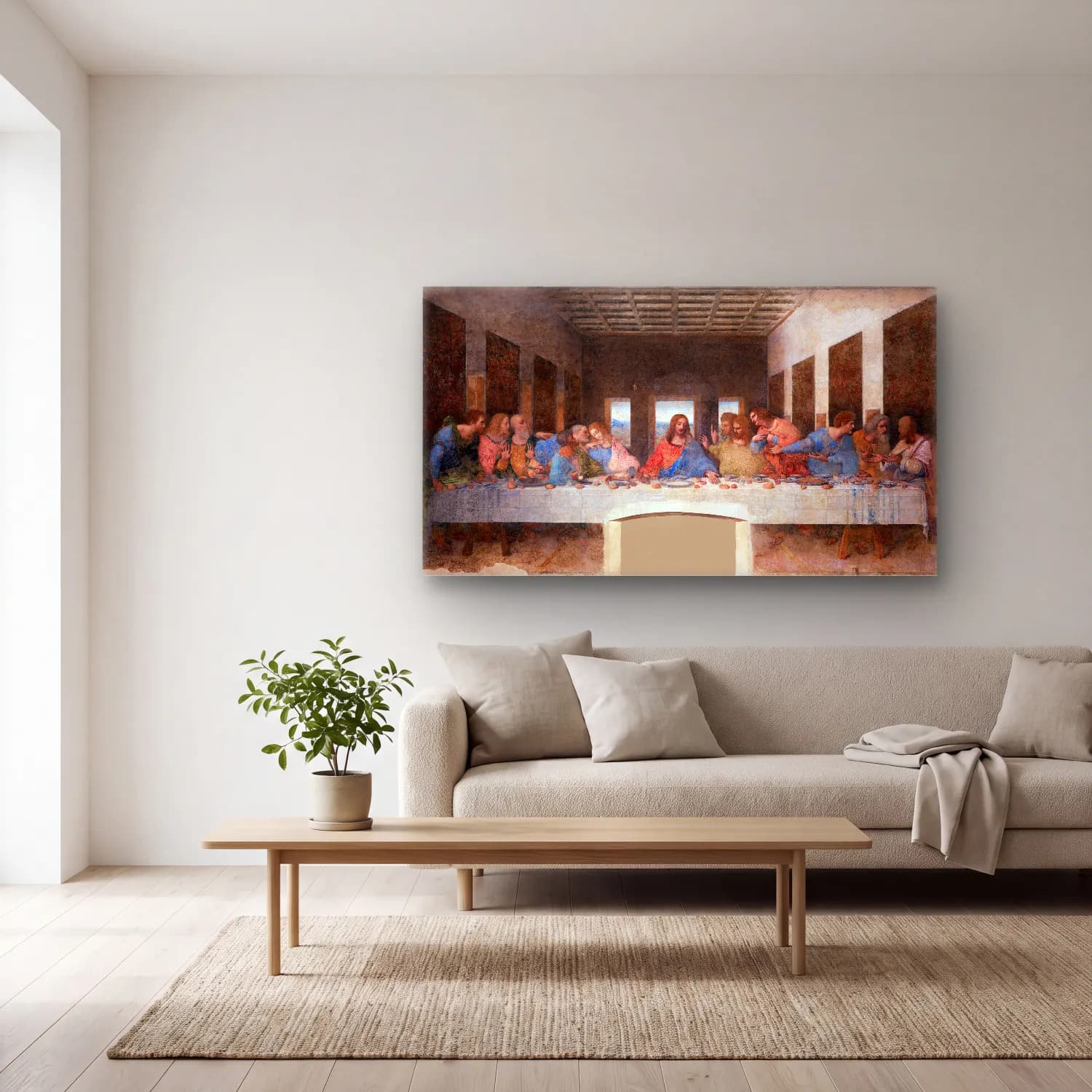 Leonardo da Vinci – Last Supper cam tablo — açık renk salonda