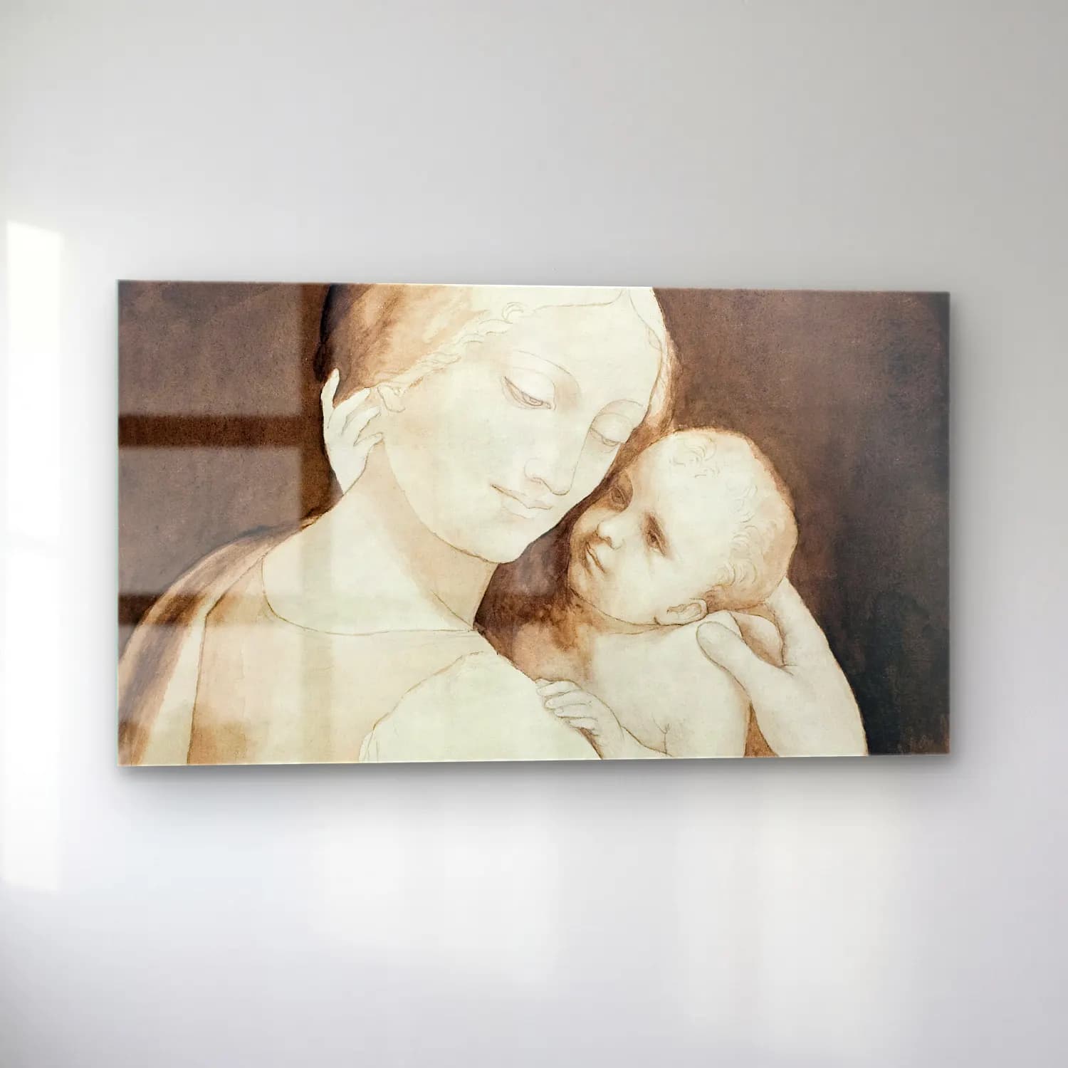 Leonardo da Vinci – Madonna and Child, and Fragment of Woman’s Torso cam tablo — sol açıdan görünüm