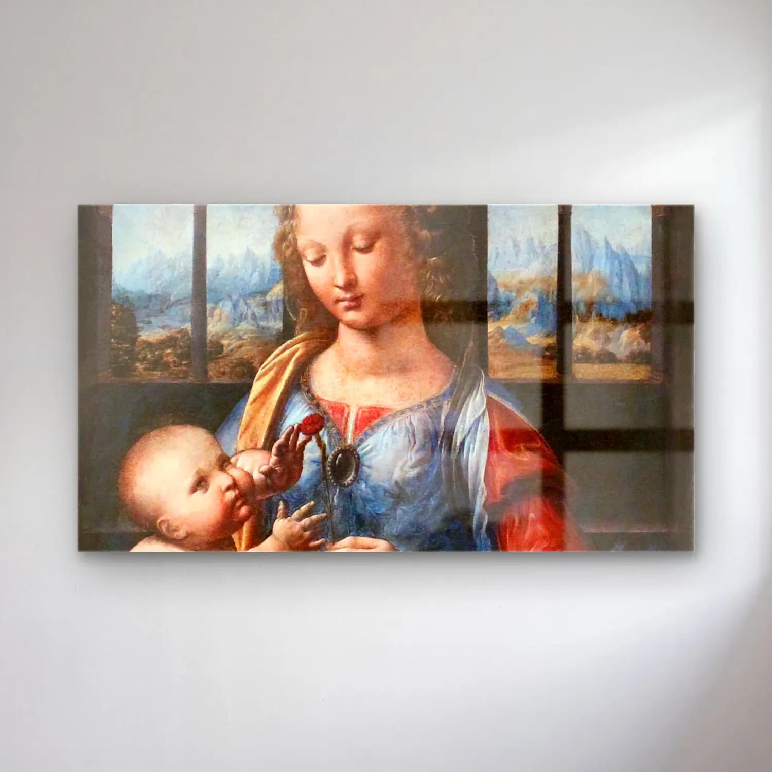 Leonardo da Vinci – Madonna of the Carnation cam tablo — Leonardo da Vinci – Madonna of the Carnation — yağlı boya melek