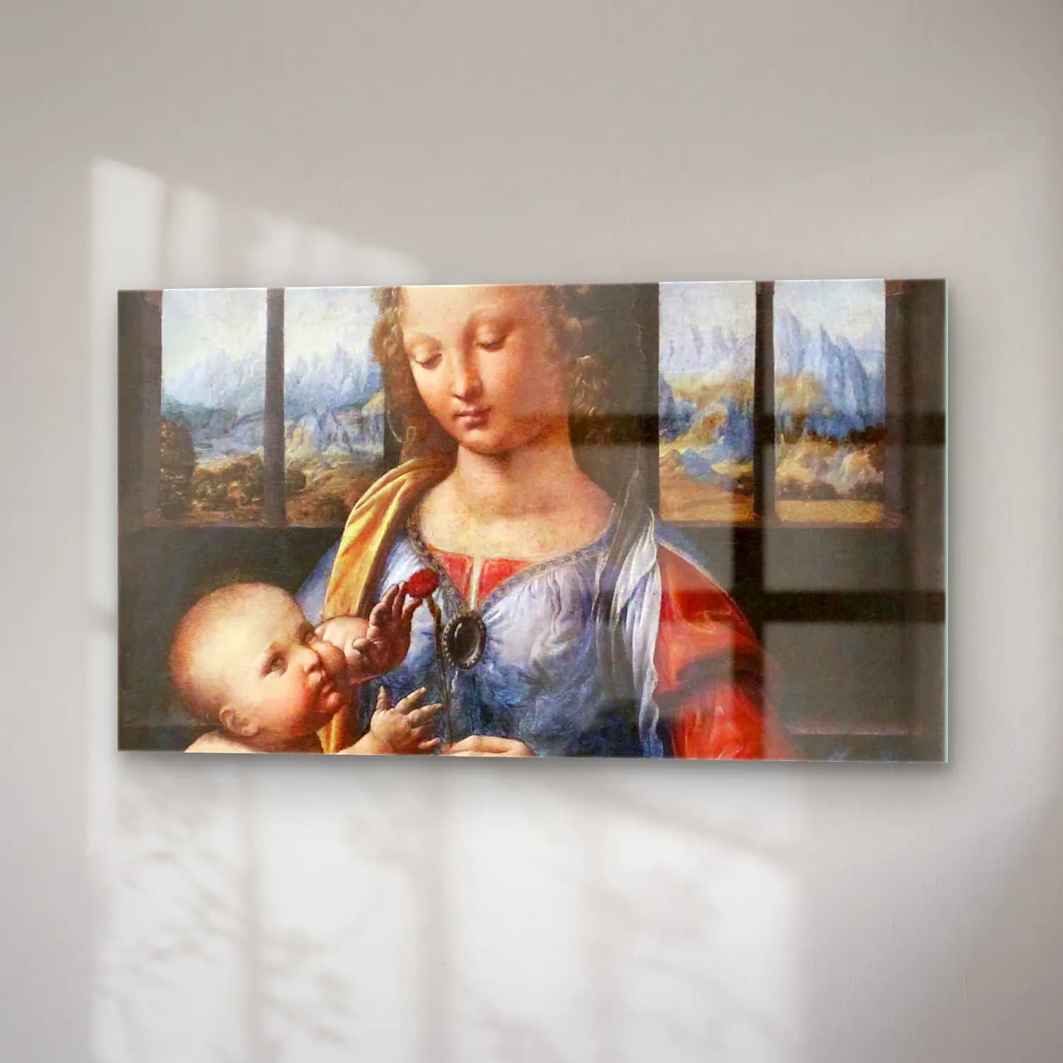 Leonardo da Vinci – Madonna of the Carnation cam tablo — sağ açıdan görünüm