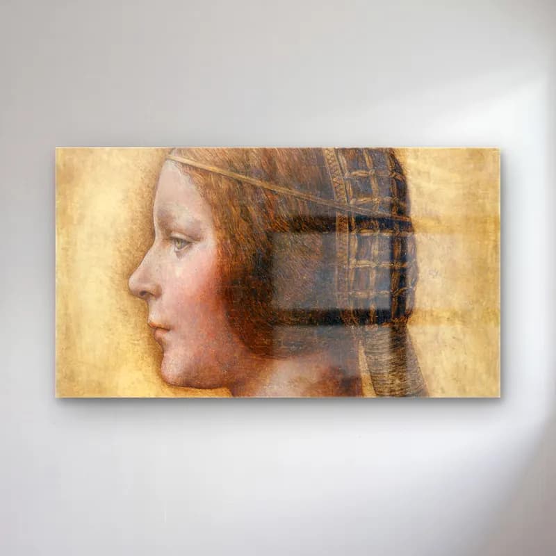 Leonardo da Vinci – Profile of a Young Fiancée cam tablo — Leonardo da Vinci – Profile of a Young Fiancée — vintage kadın portresi