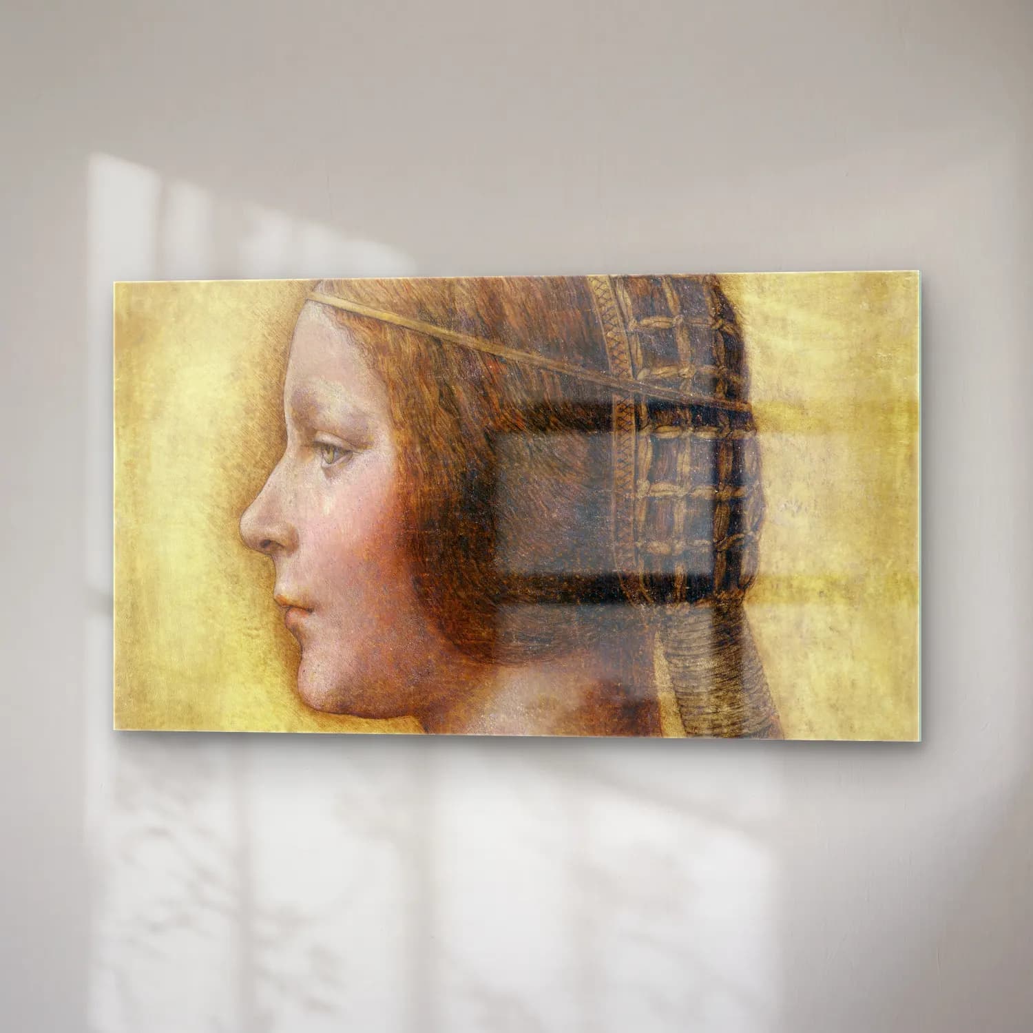 Leonardo da Vinci – Profile of a Young Fiancée cam tablo — sağ açıdan görünüm