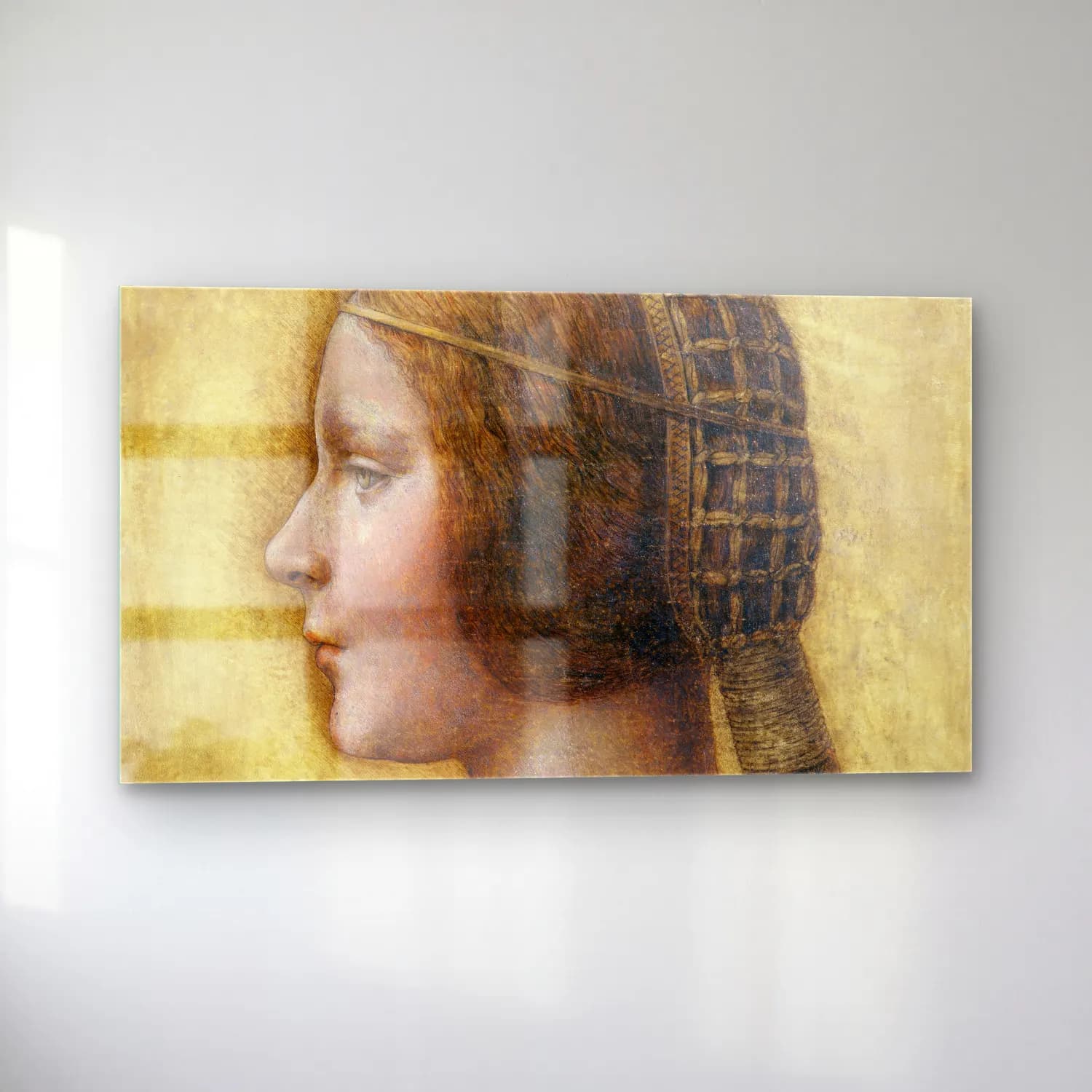 Leonardo da Vinci – Profile of a Young Fiancée cam tablo — sol açıdan görünüm