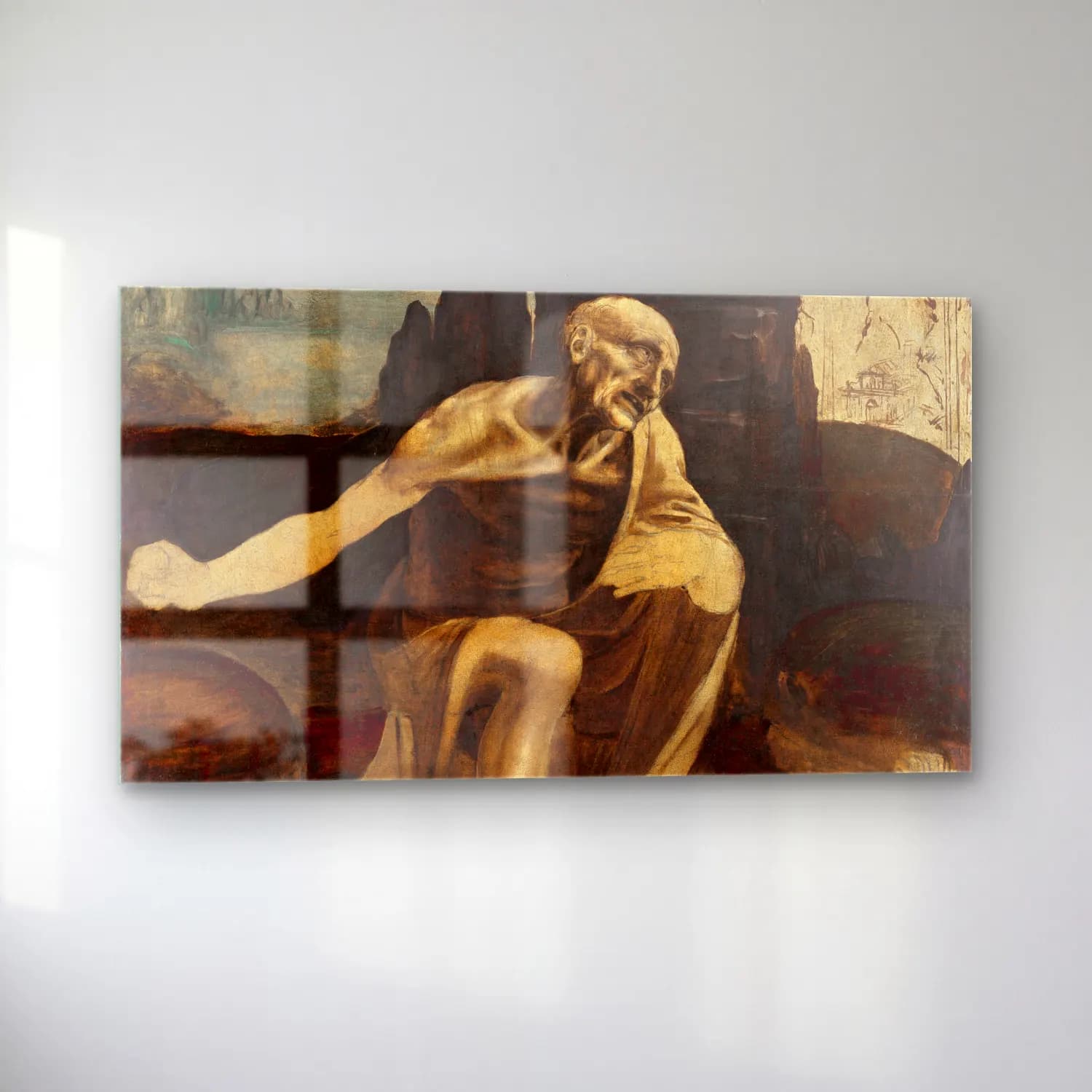 Leonardo da Vinci – Saint Jerome in the Wilderness cam tablo — sol açıdan görünüm