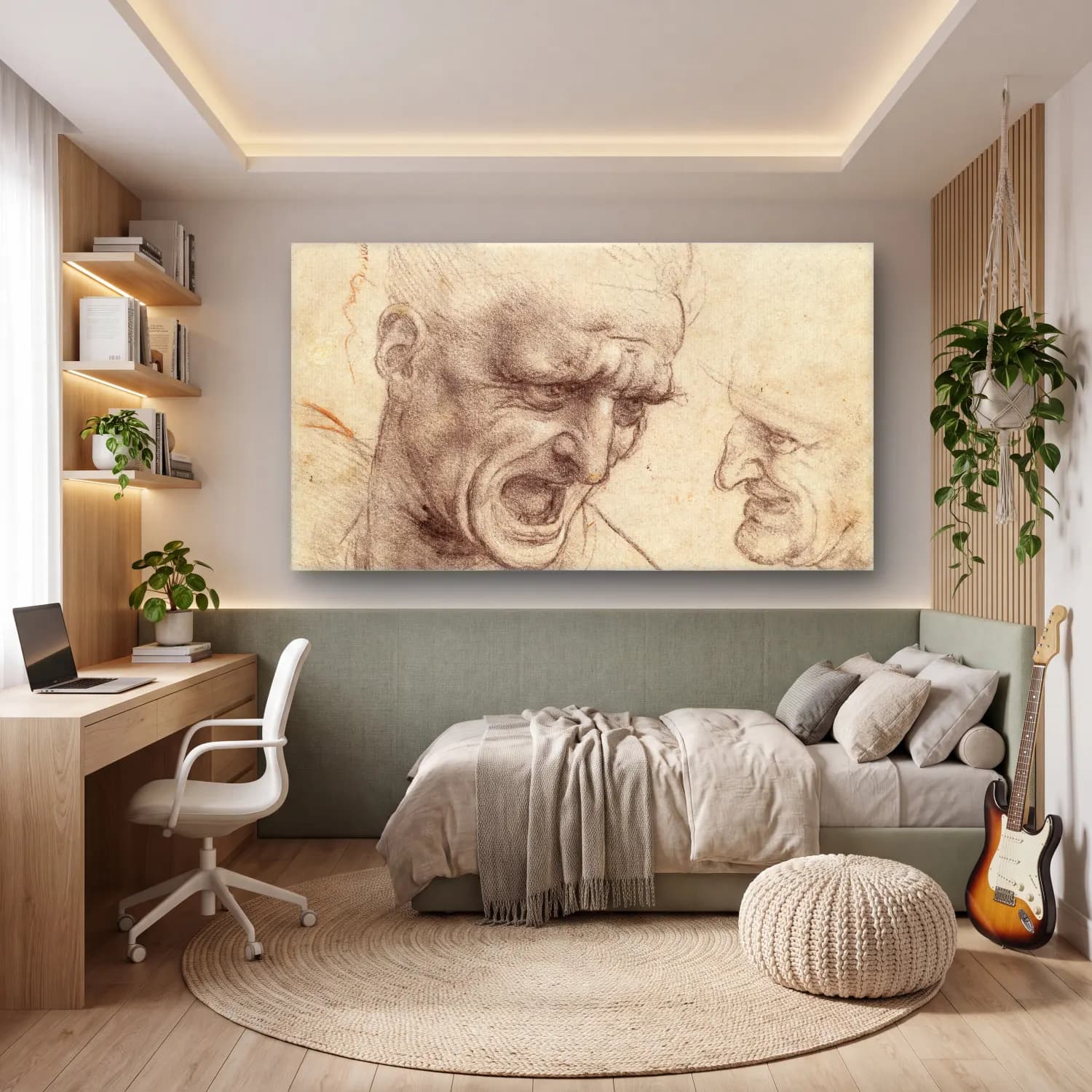 Leonardo da Vinci – The Battle of Anghiari cam tablo — genç odasında