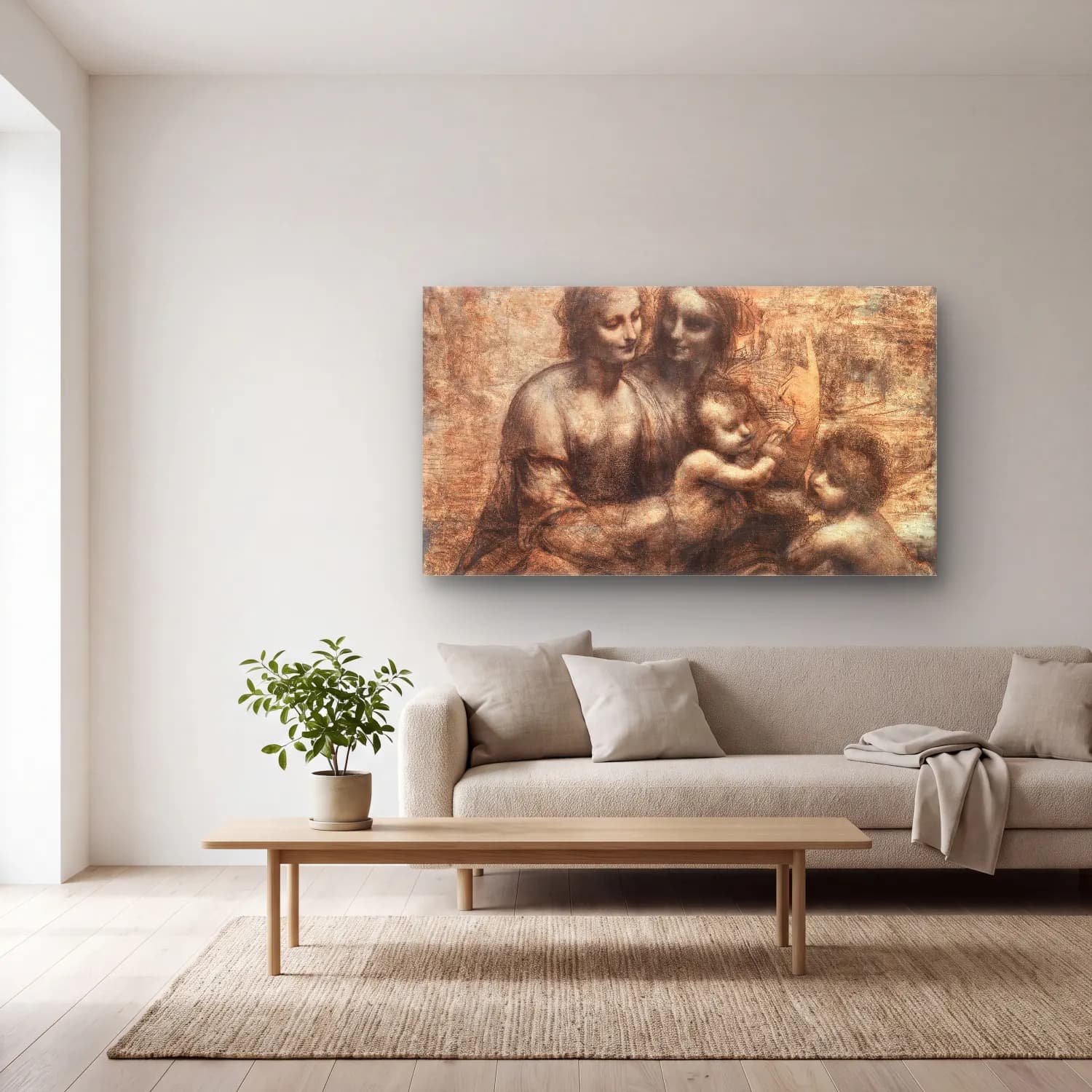 Leonardo da Vinci – The Leonardo Cartoon cam tablo — açık renk salonda