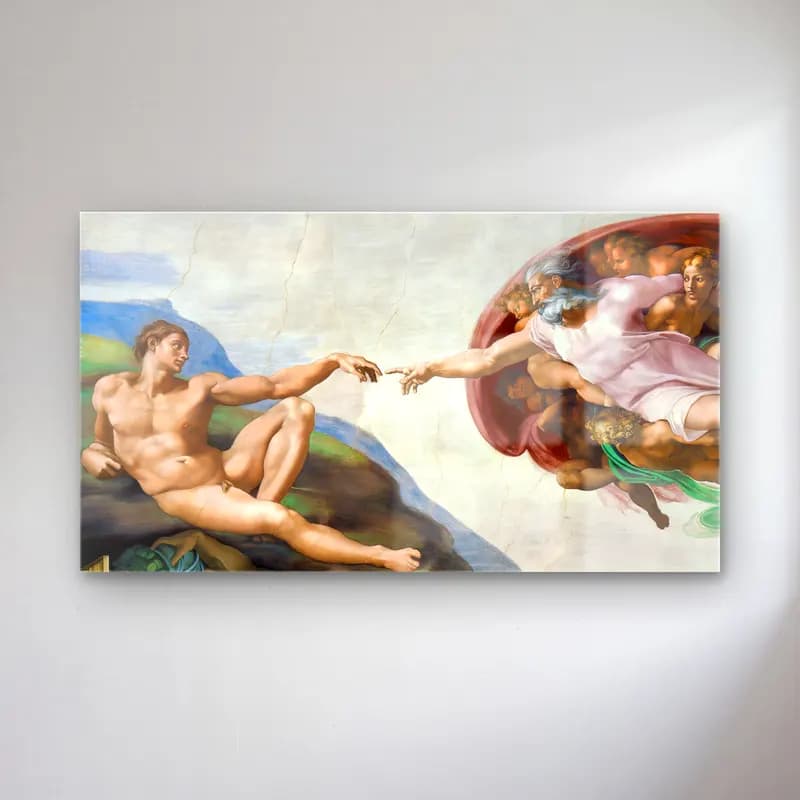 Michelangelo Buonarroti – The Creation of Adam cam tablo — Michelangelo Buonarroti – The Creation of Adam — yağlı boya dini sahne