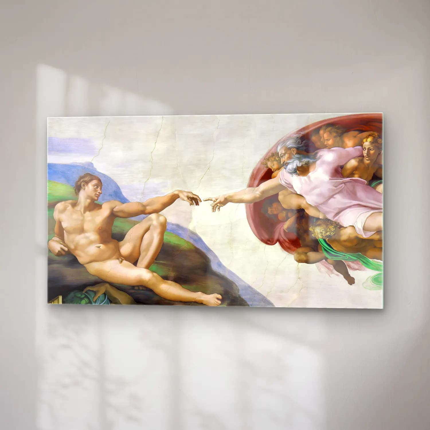 Michelangelo Buonarroti – The Creation of Adam cam tablo — sağ açıdan görünüm