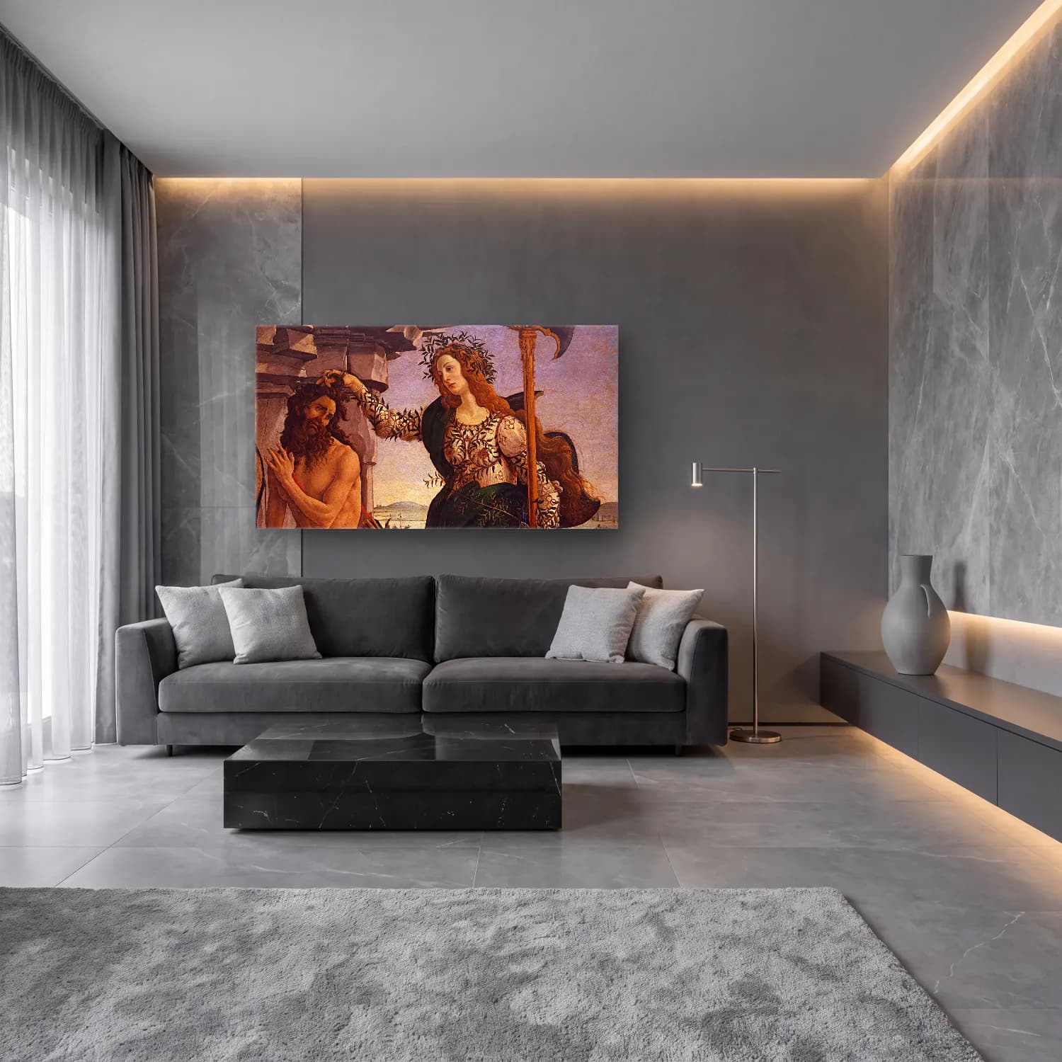 Sandro Botticelli – Pallas and the Centaur cam tablo — lüks salon duvarında