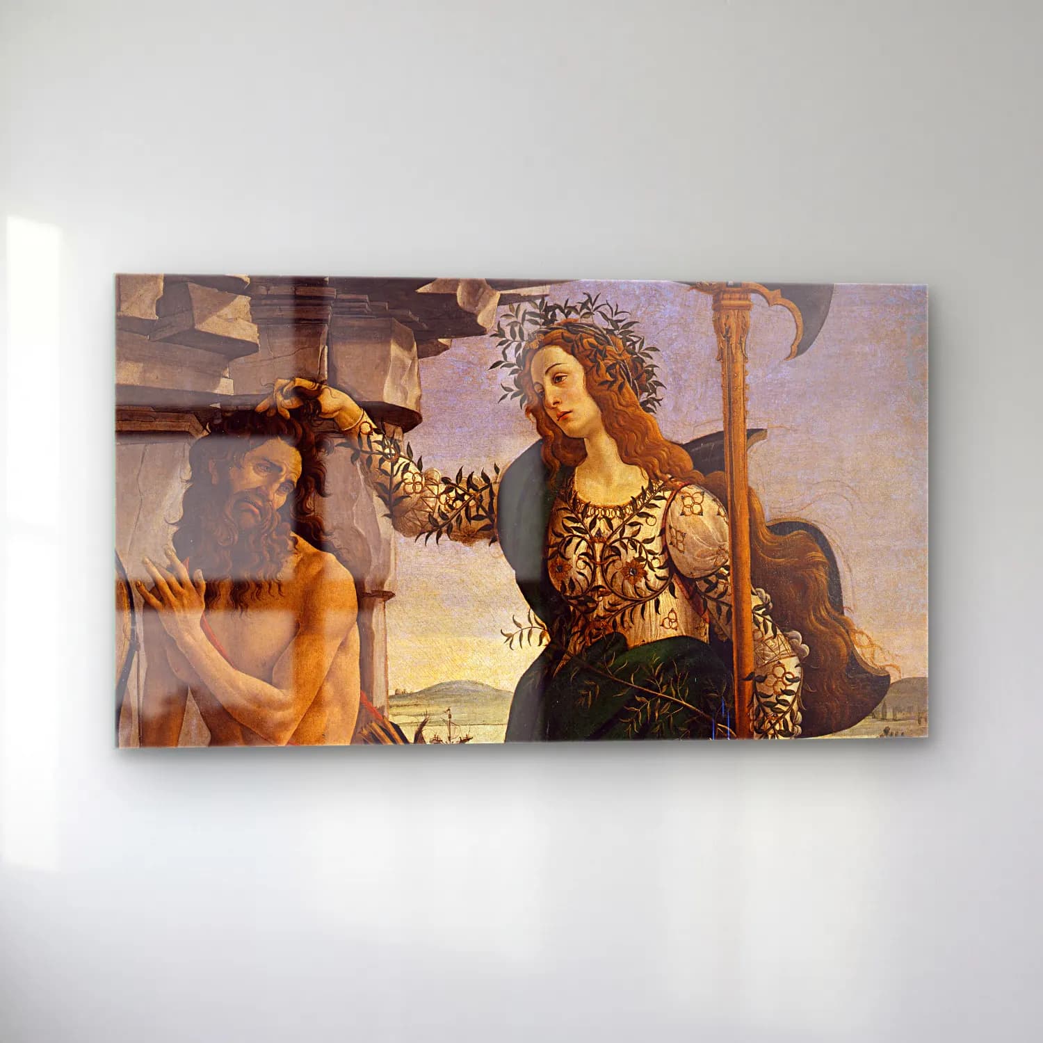 Sandro Botticelli – Pallas and the Centaur cam tablo — sol açıdan görünüm